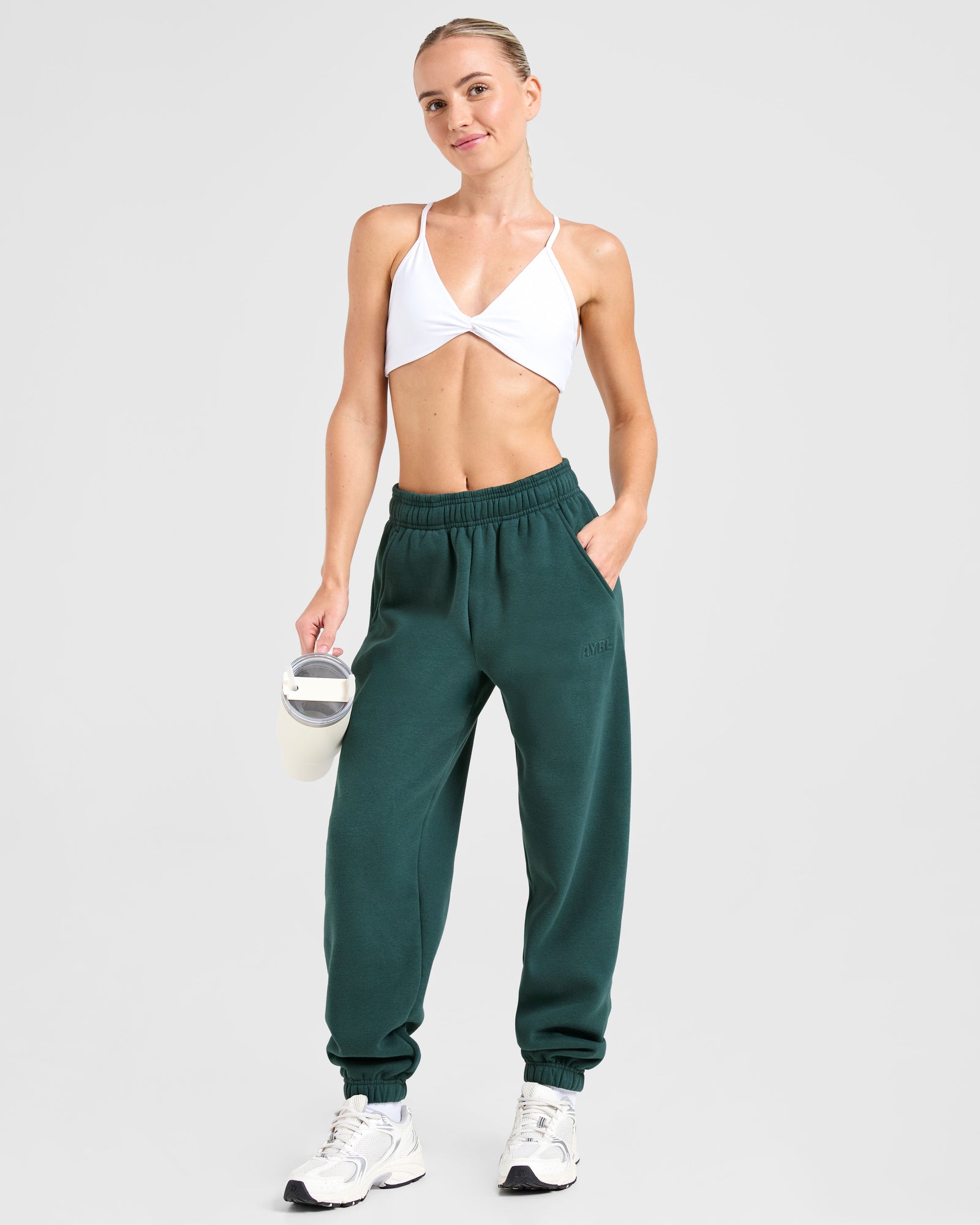 Classic Plush Oversized Joggers - Pine Green