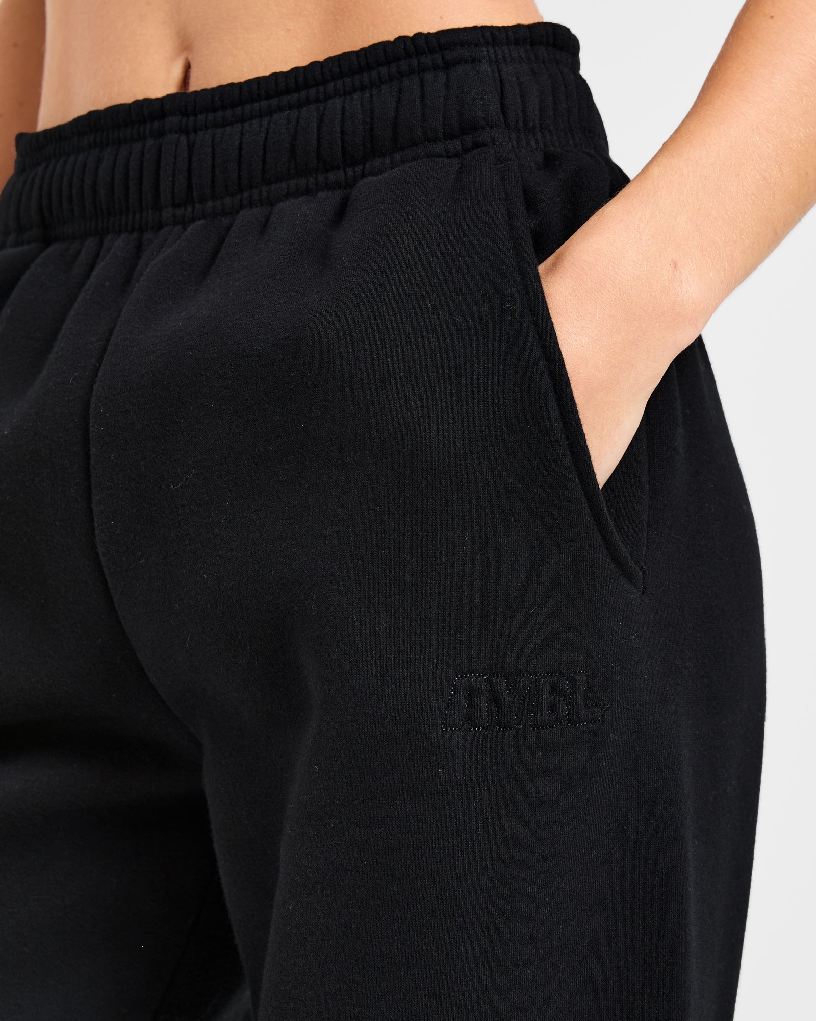Classic Plush Oversized Straight Leg Joggers - Black