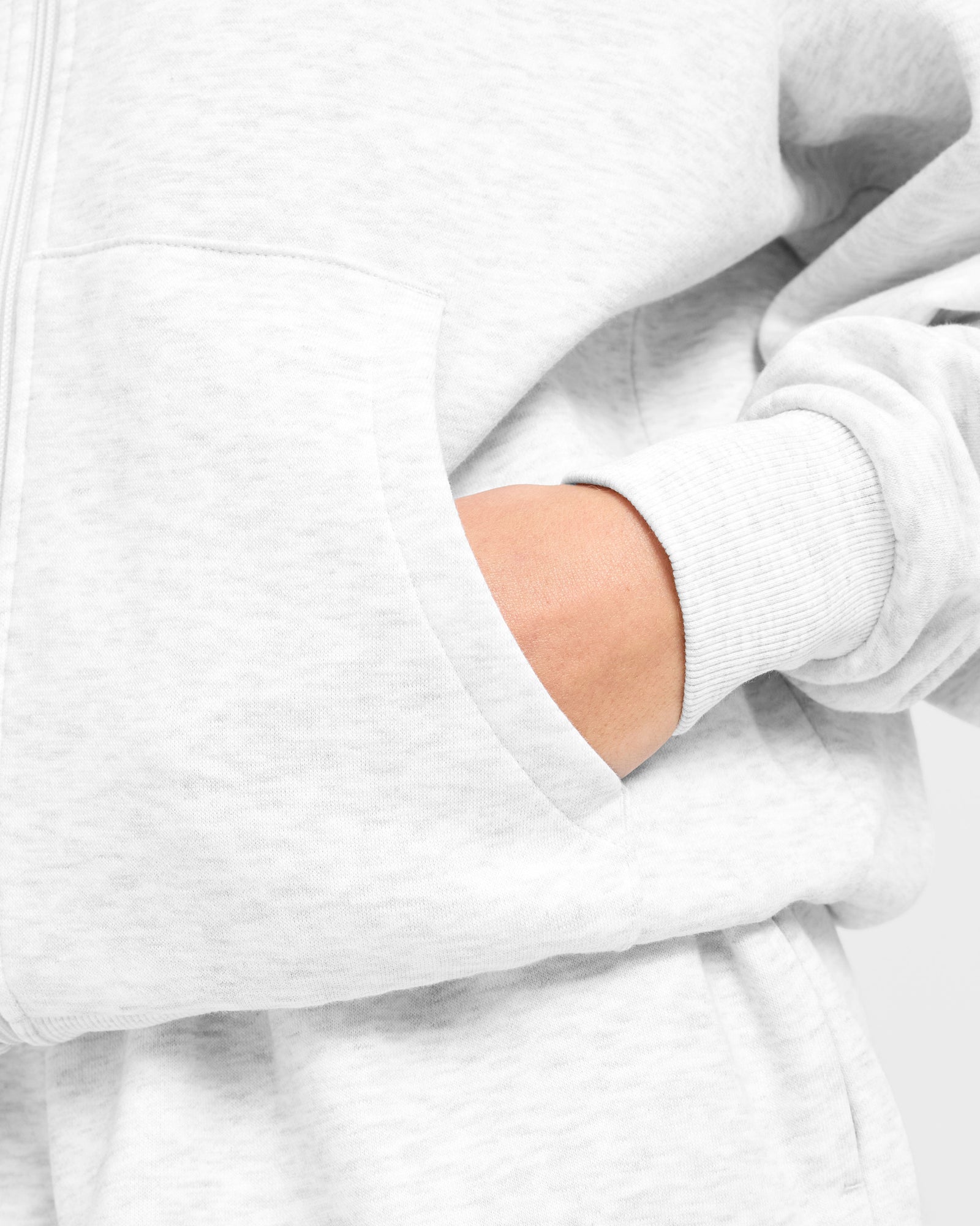 Lifestyle Oversized Zip Up Hoodie - Heather Grey