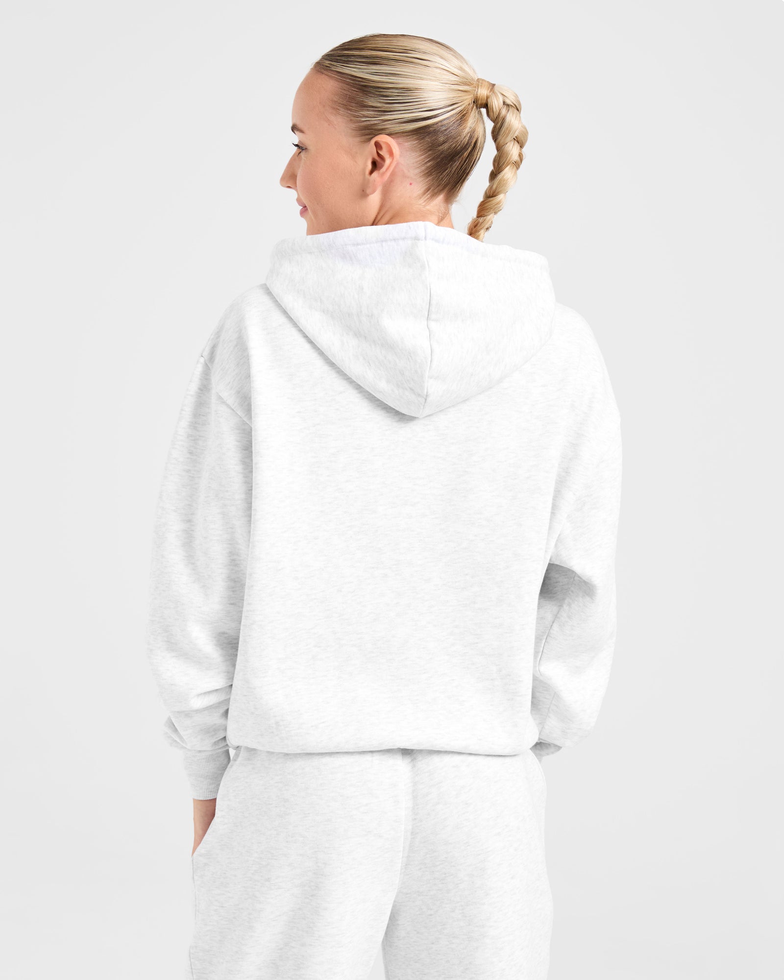 Lifestyle Oversized Zip Up Hoodie - Heather Grey