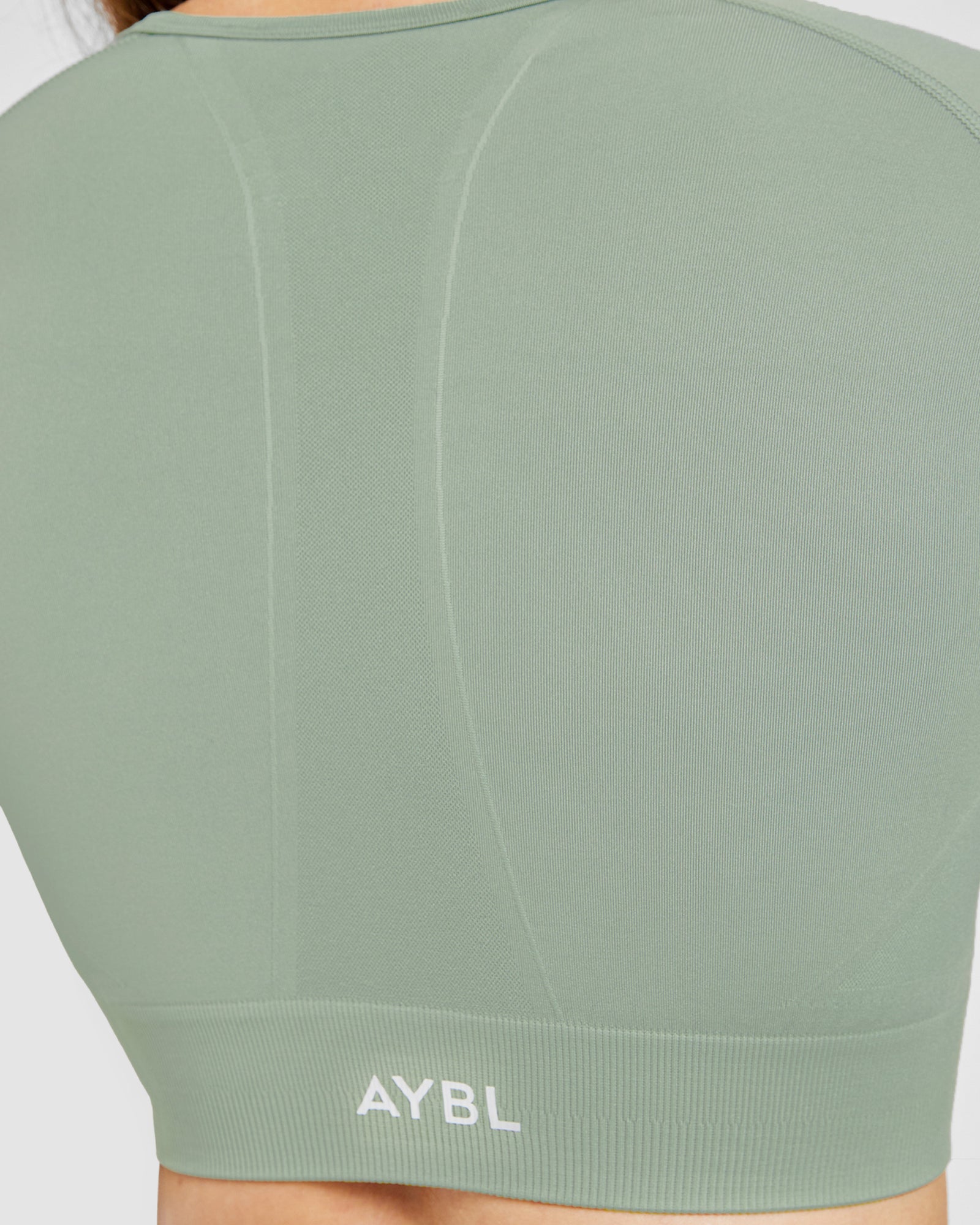 Empower Seamless Long Sleeve Crop Top - Grove Green