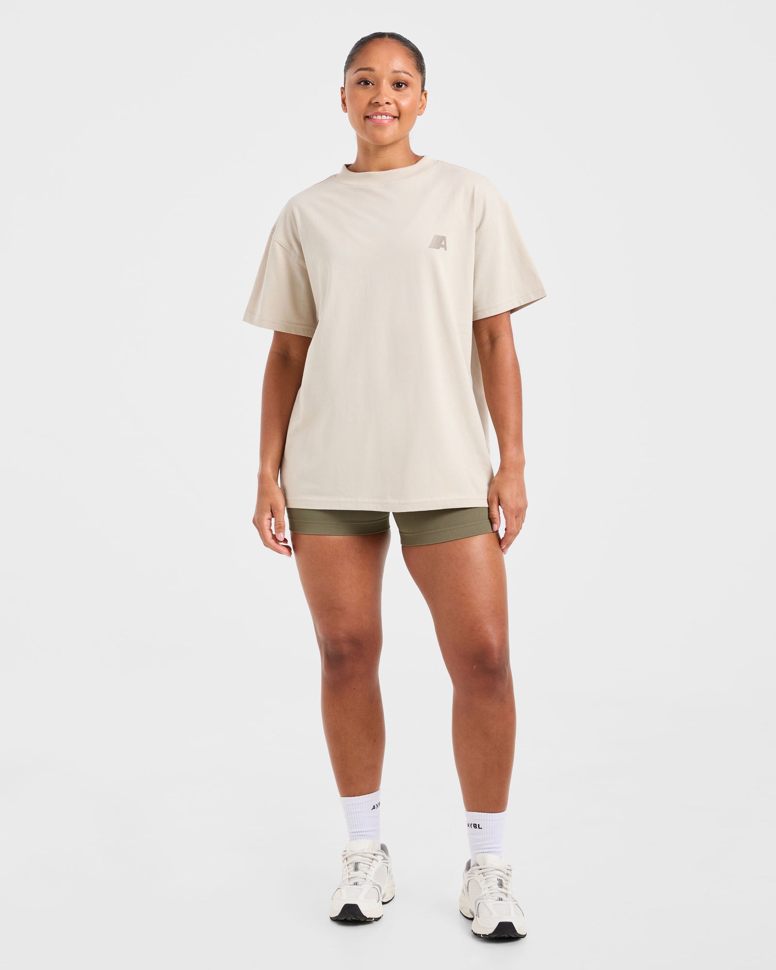 Retro Athletics Oversized T Shirt - Sand