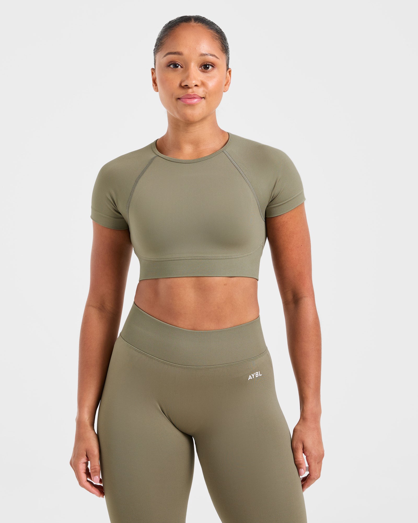 JD Adapt Seamless Crop Top - Muted Olive