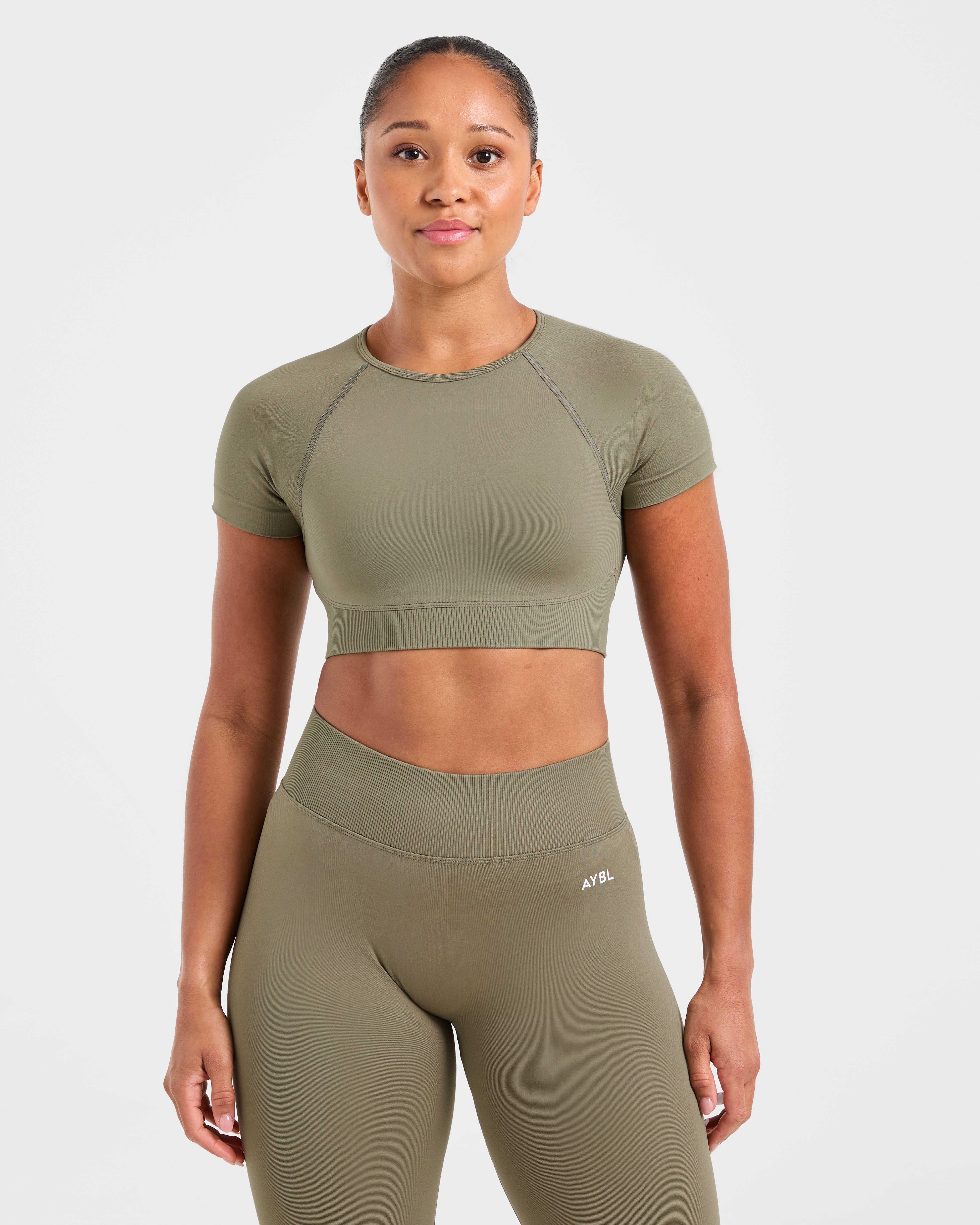 JD Adapt Seamless Crop Top - Muted Olive