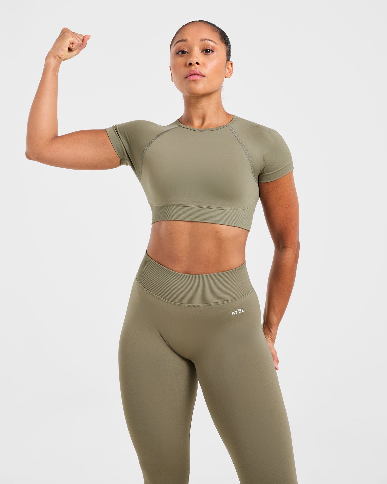 JD Adapt Seamless Crop Top - Muted Olive