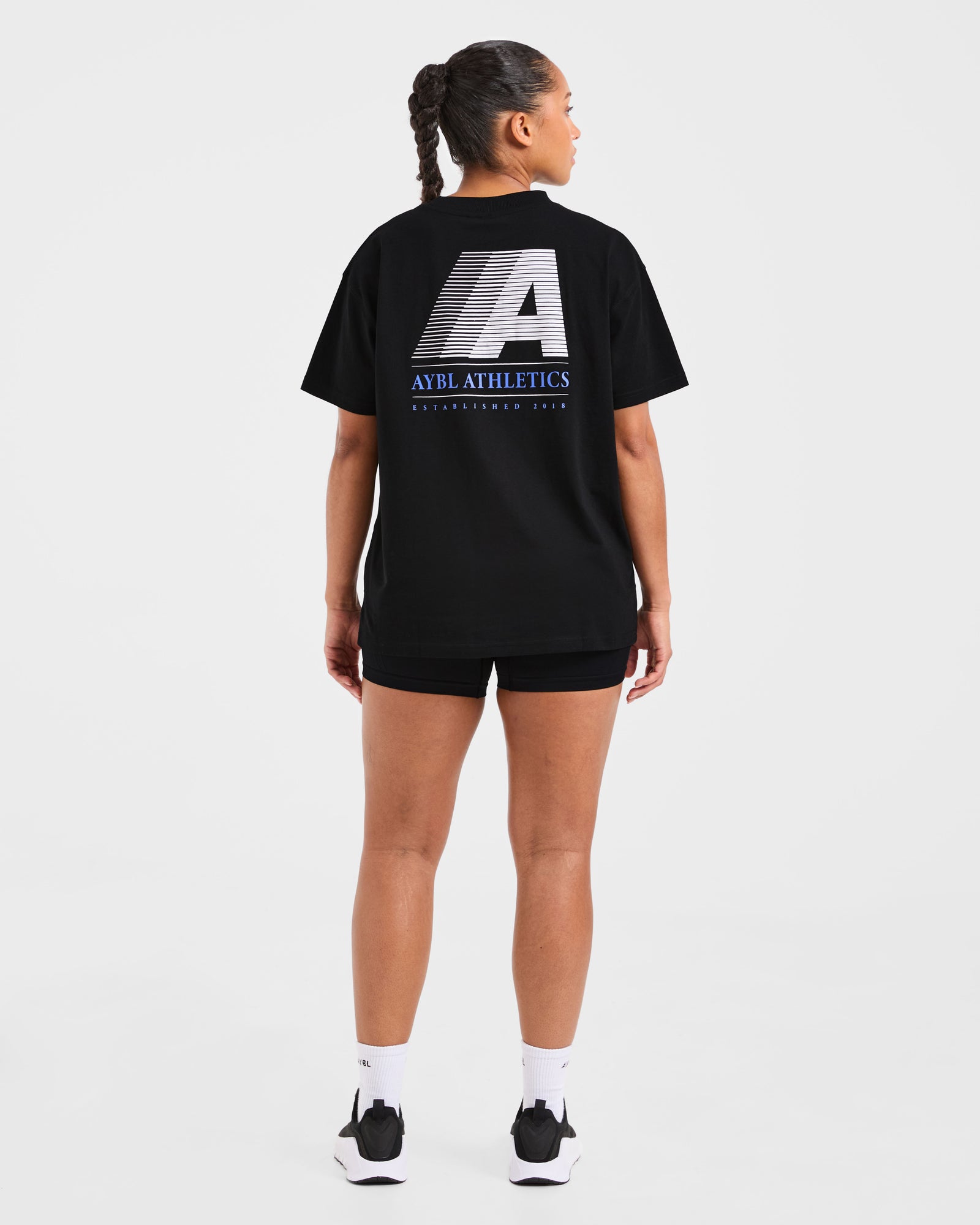Retro Athletics Oversized T Shirt - Black