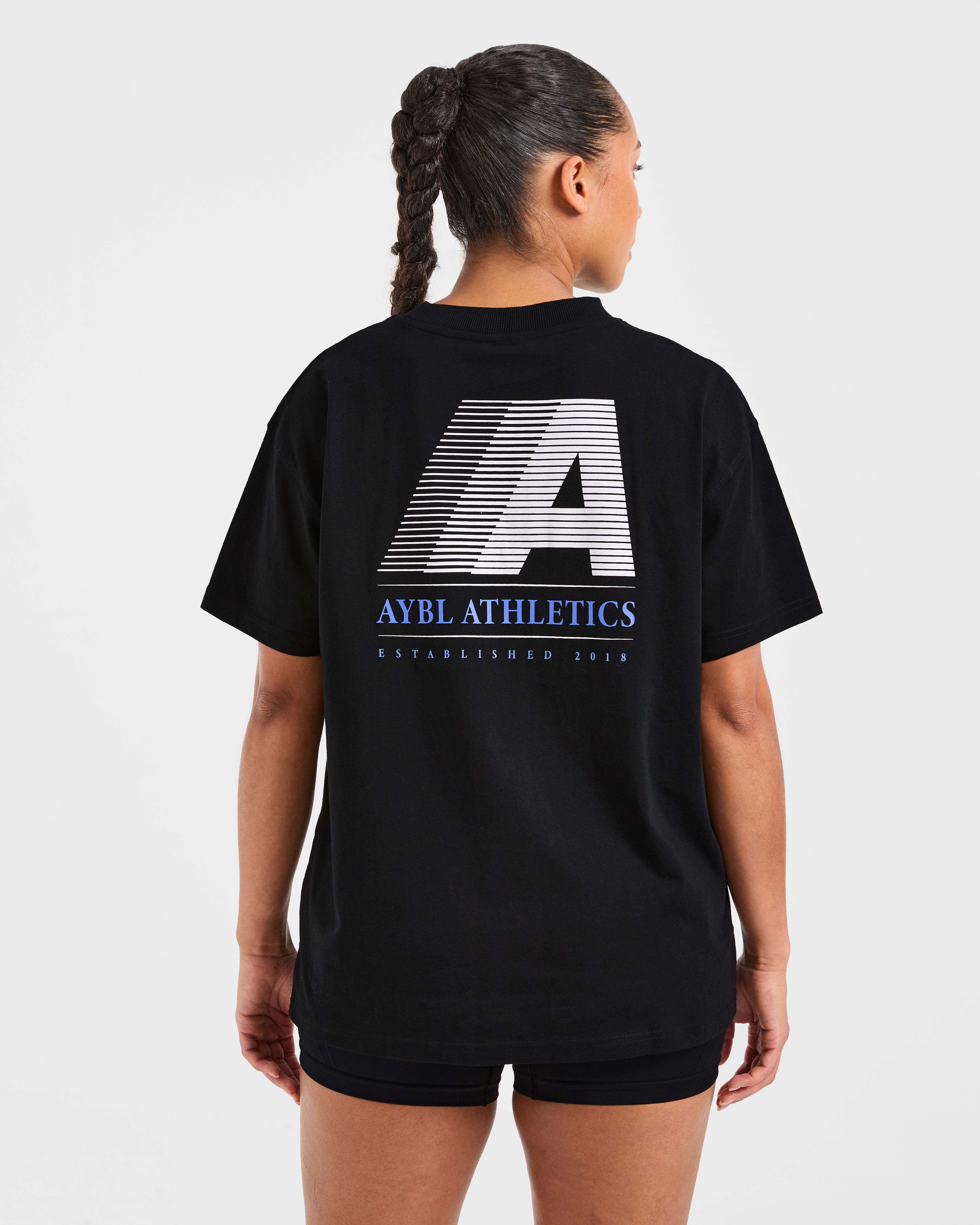 JD Retro Athletics Oversized T Shirt - Black