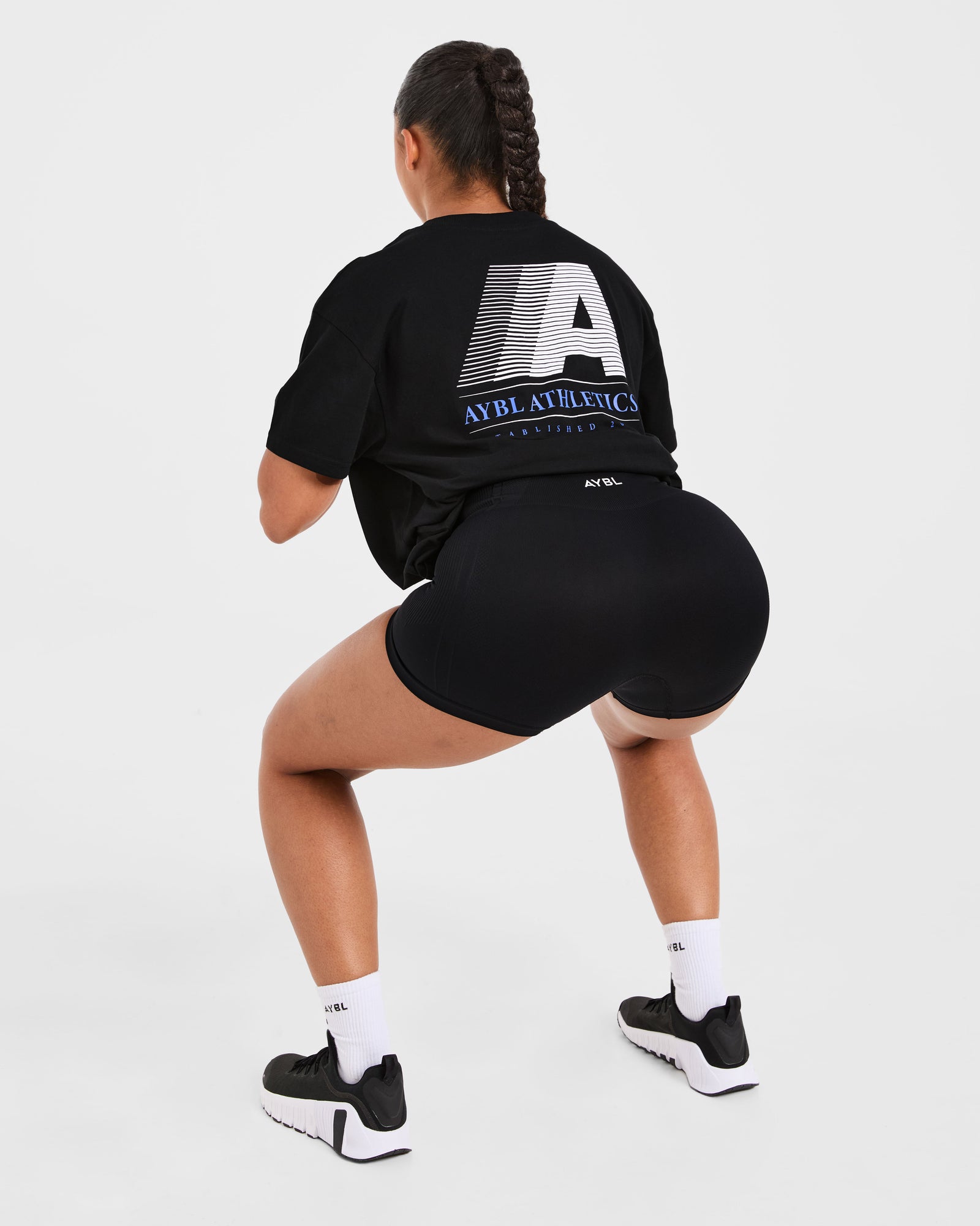 Retro Athletics Oversized T Shirt - Black