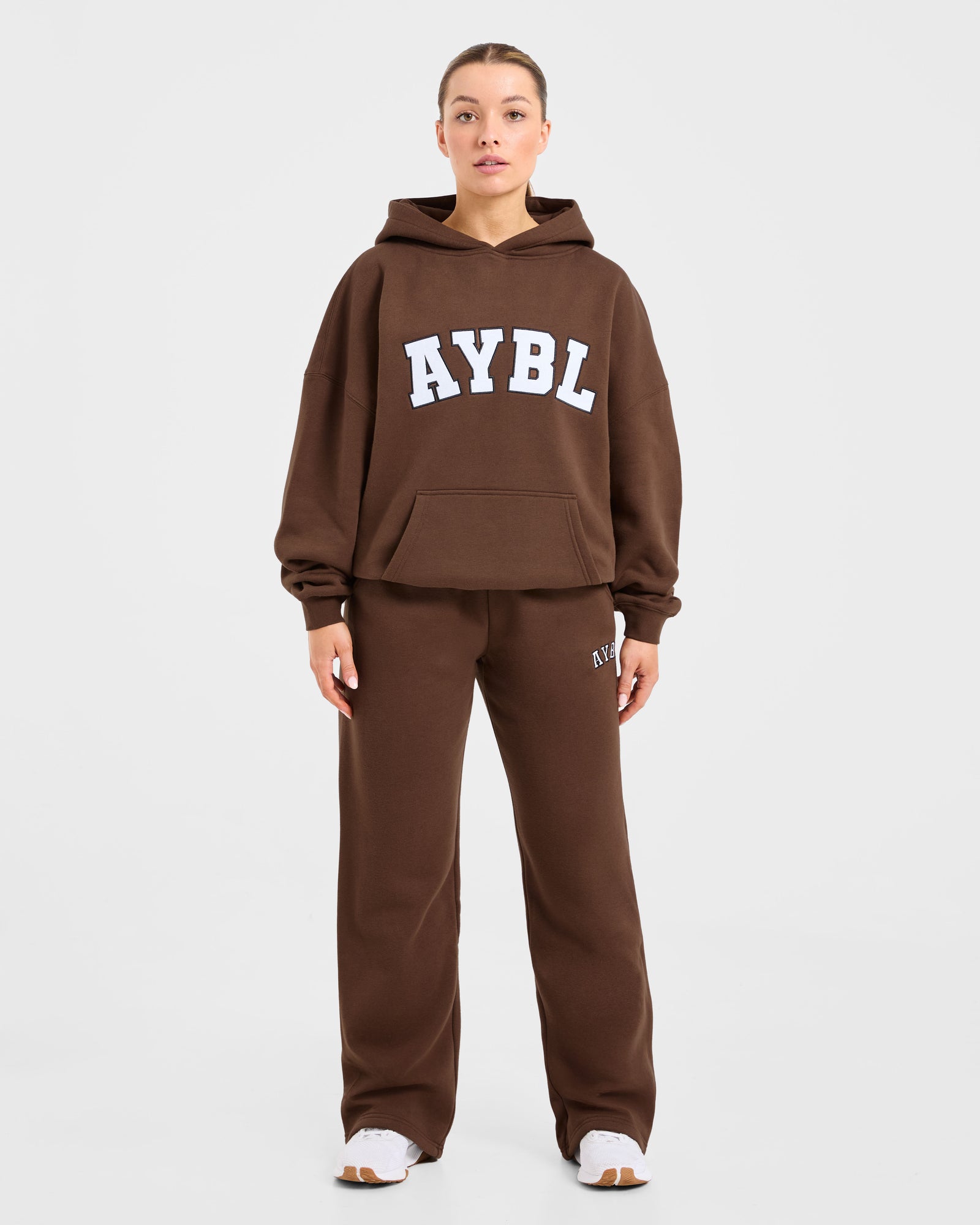 Varsity 2.0 Oversized Straight Leg Joggers - Brown