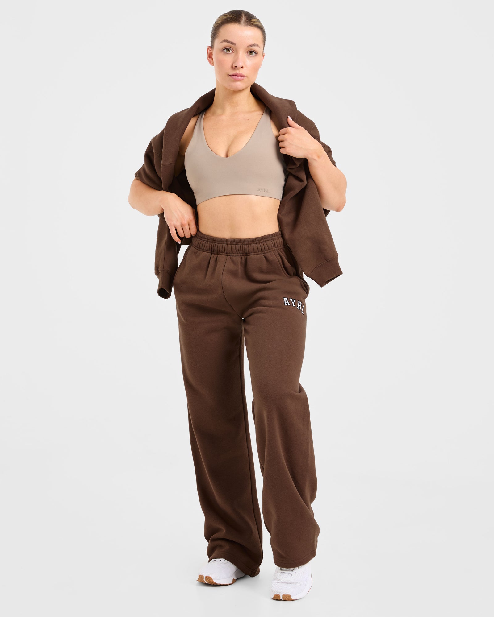 Varsity 2.0 Oversized Straight Leg Joggers - Brown