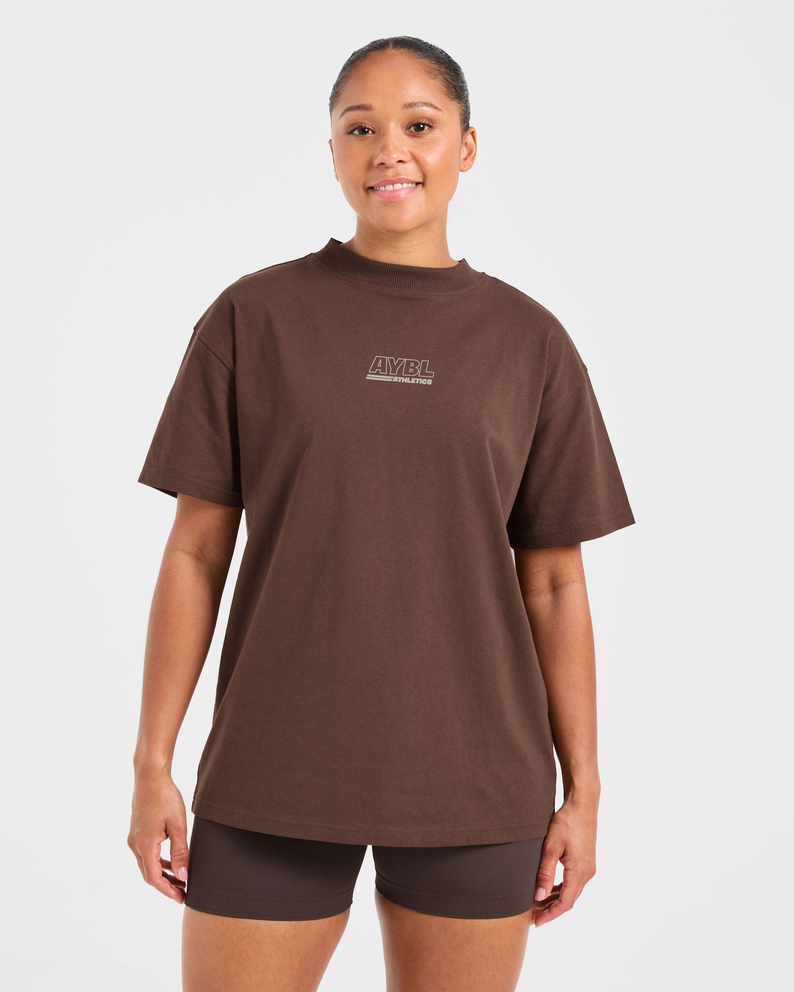 Athletics Track Oversized T Shirt - Brown/Sand