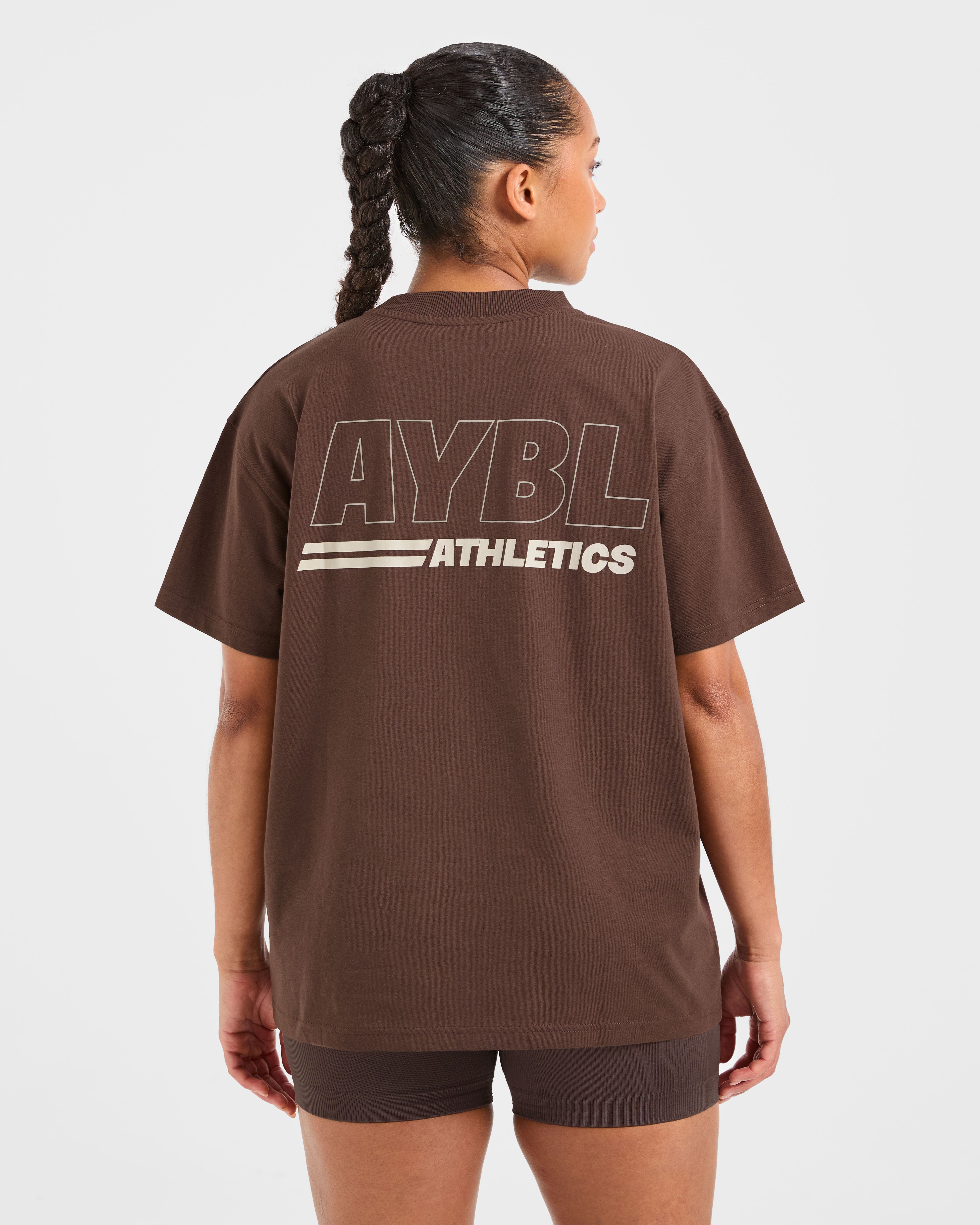 JD Athletics Track Oversized T Shirt - Brown/Sand