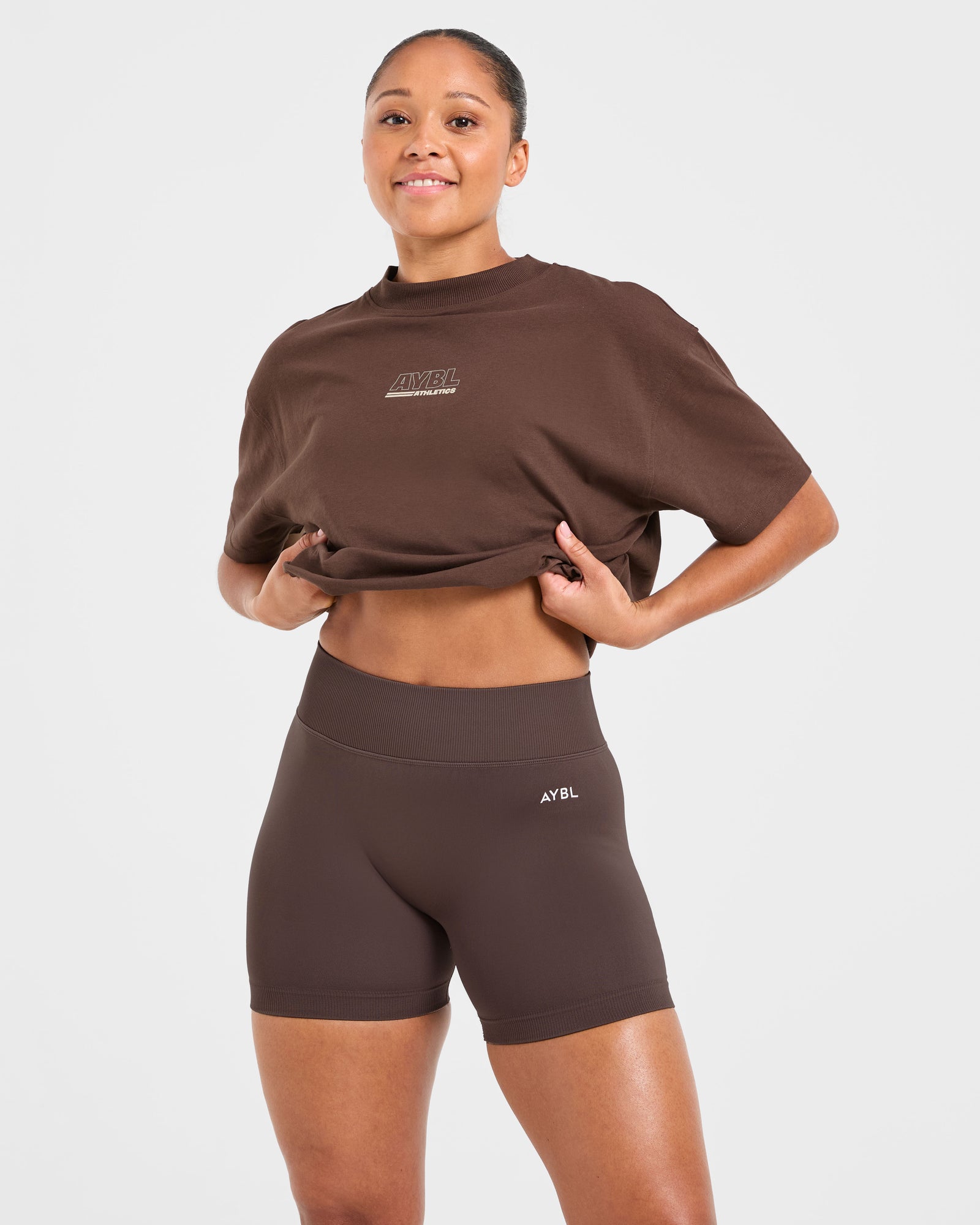 JD Athletics Track Oversized T Shirt - Brown/Sand