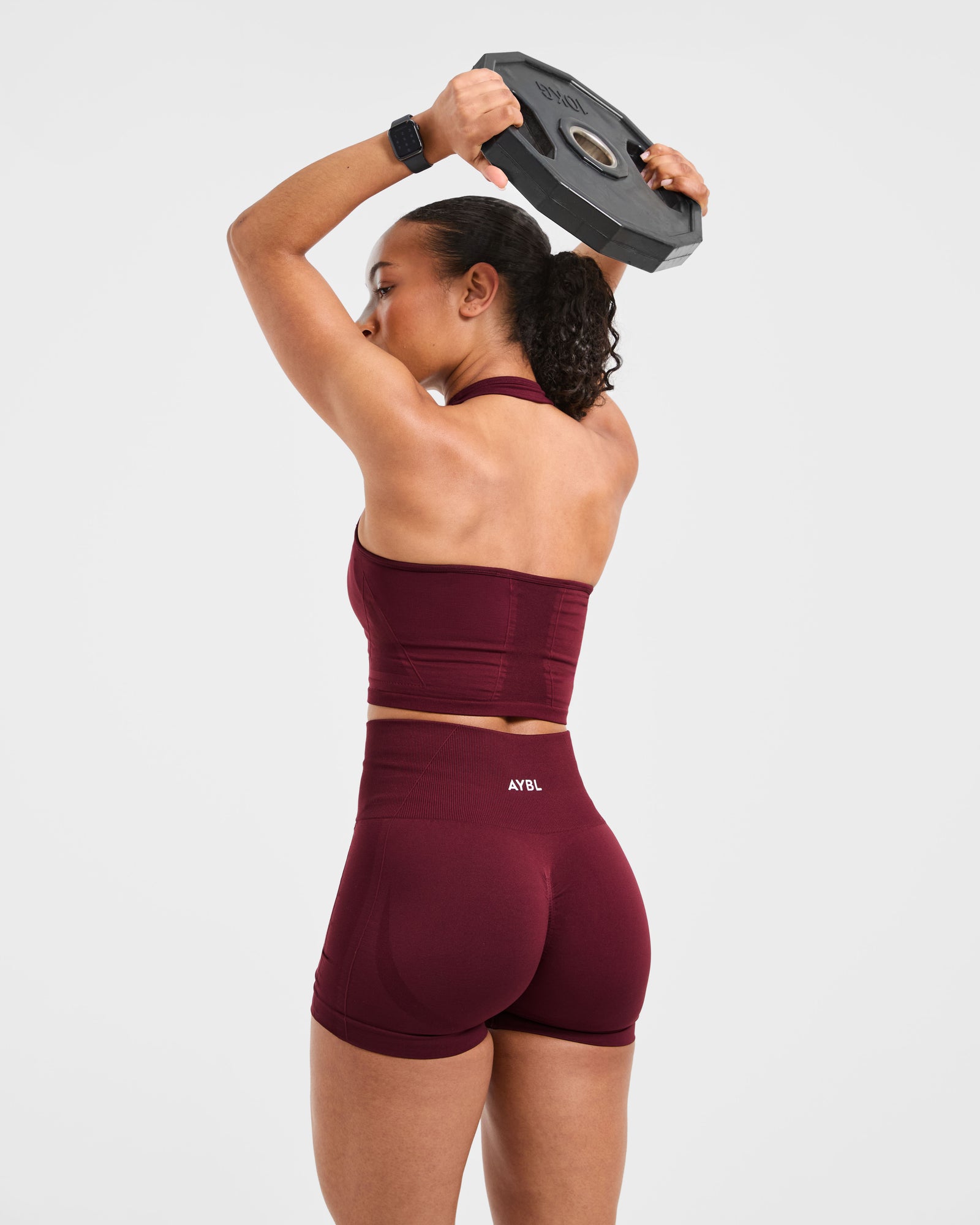 JD Empower Seamless Halterneck Crop Top - Red Wine
