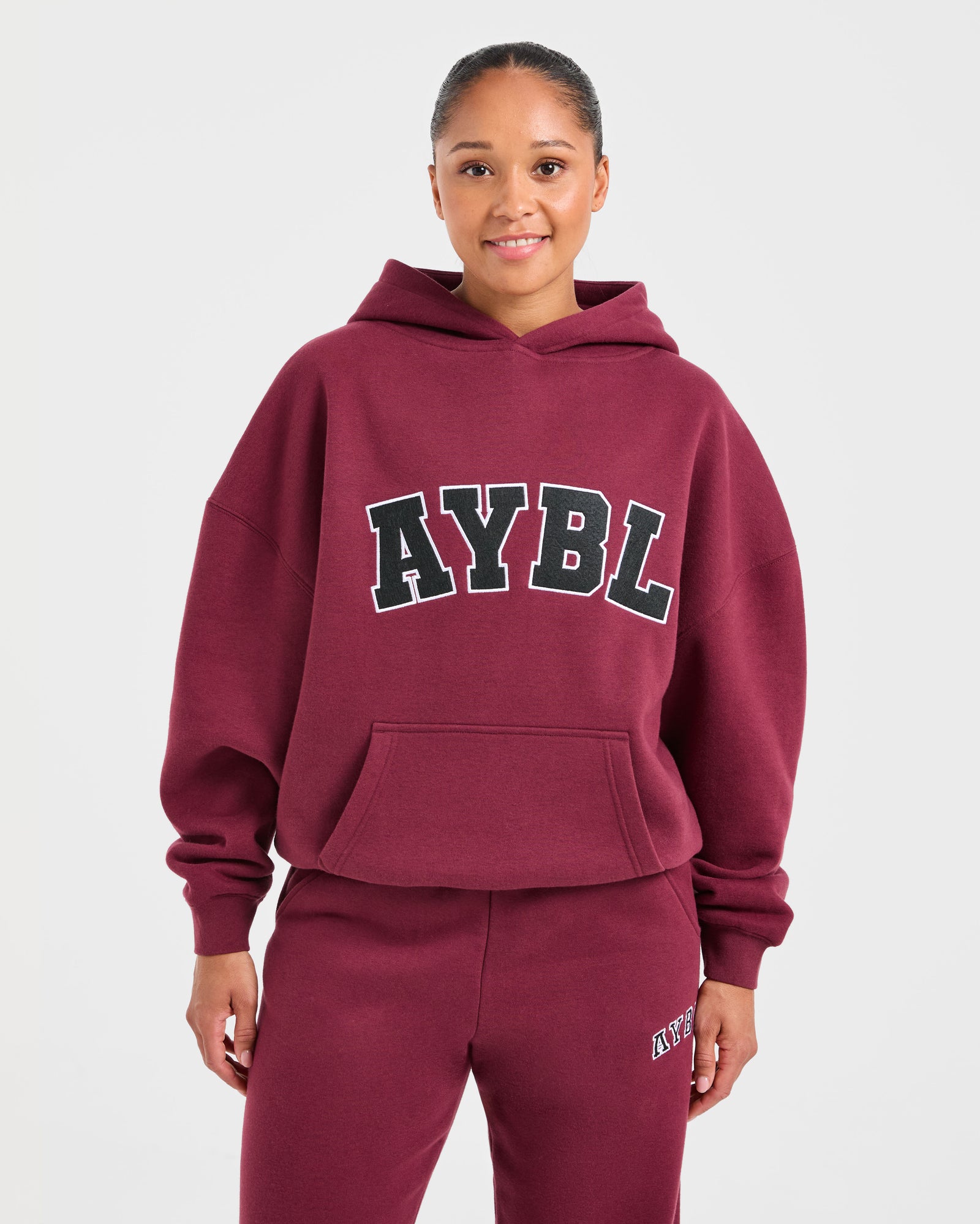 JD Varsity 2.0 Oversized Hoodie - Red Wine