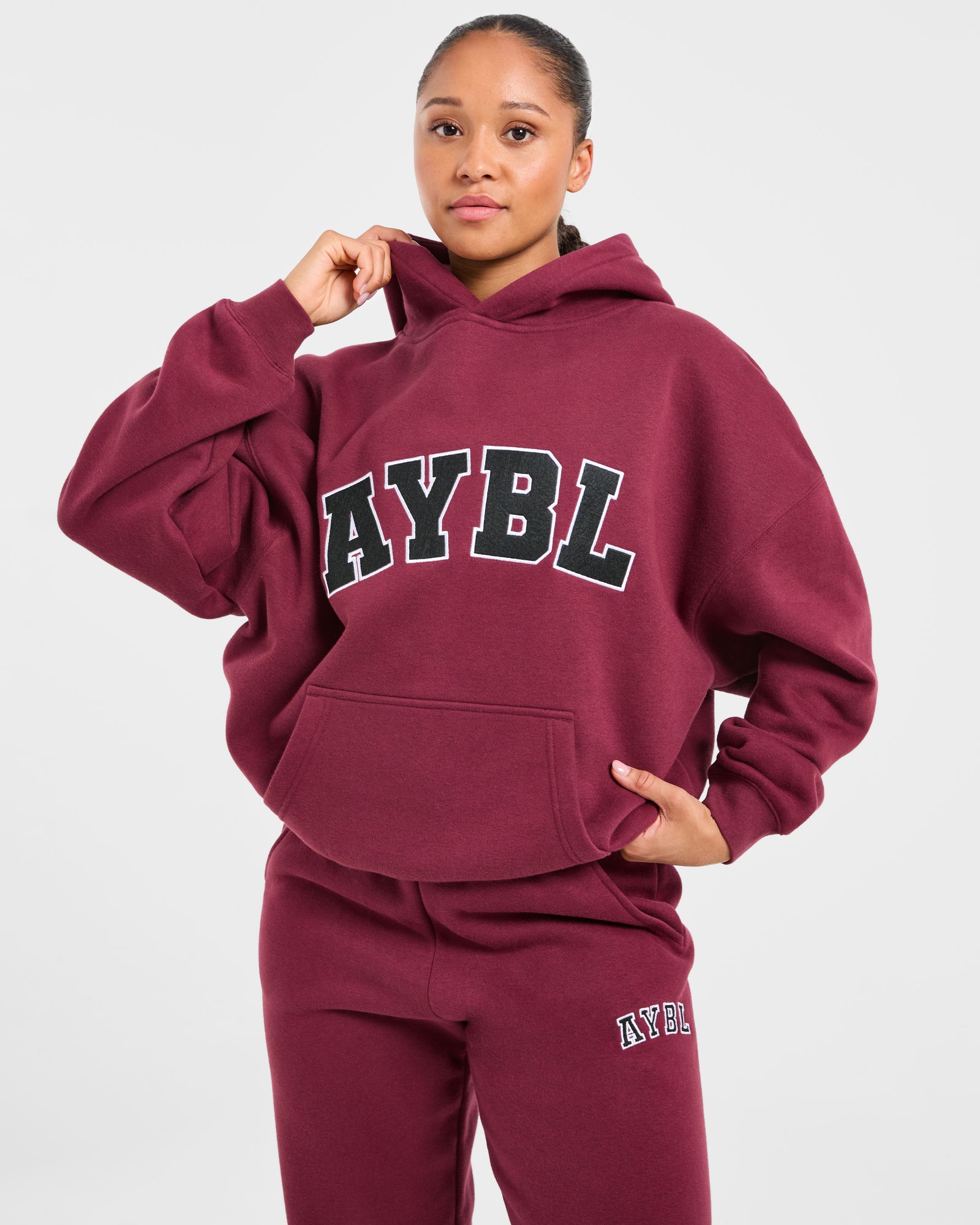 JD Varsity 2.0 Oversized Hoodie - Red Wine