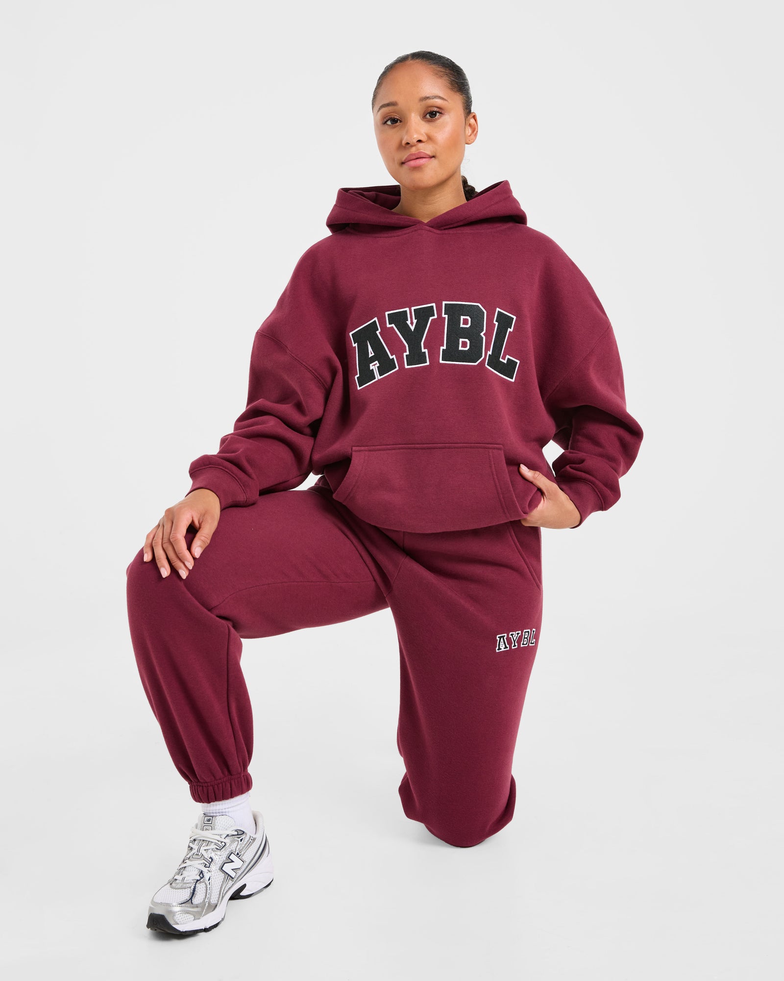 JD Varsity 2.0 Oversized Hoodie - Red Wine