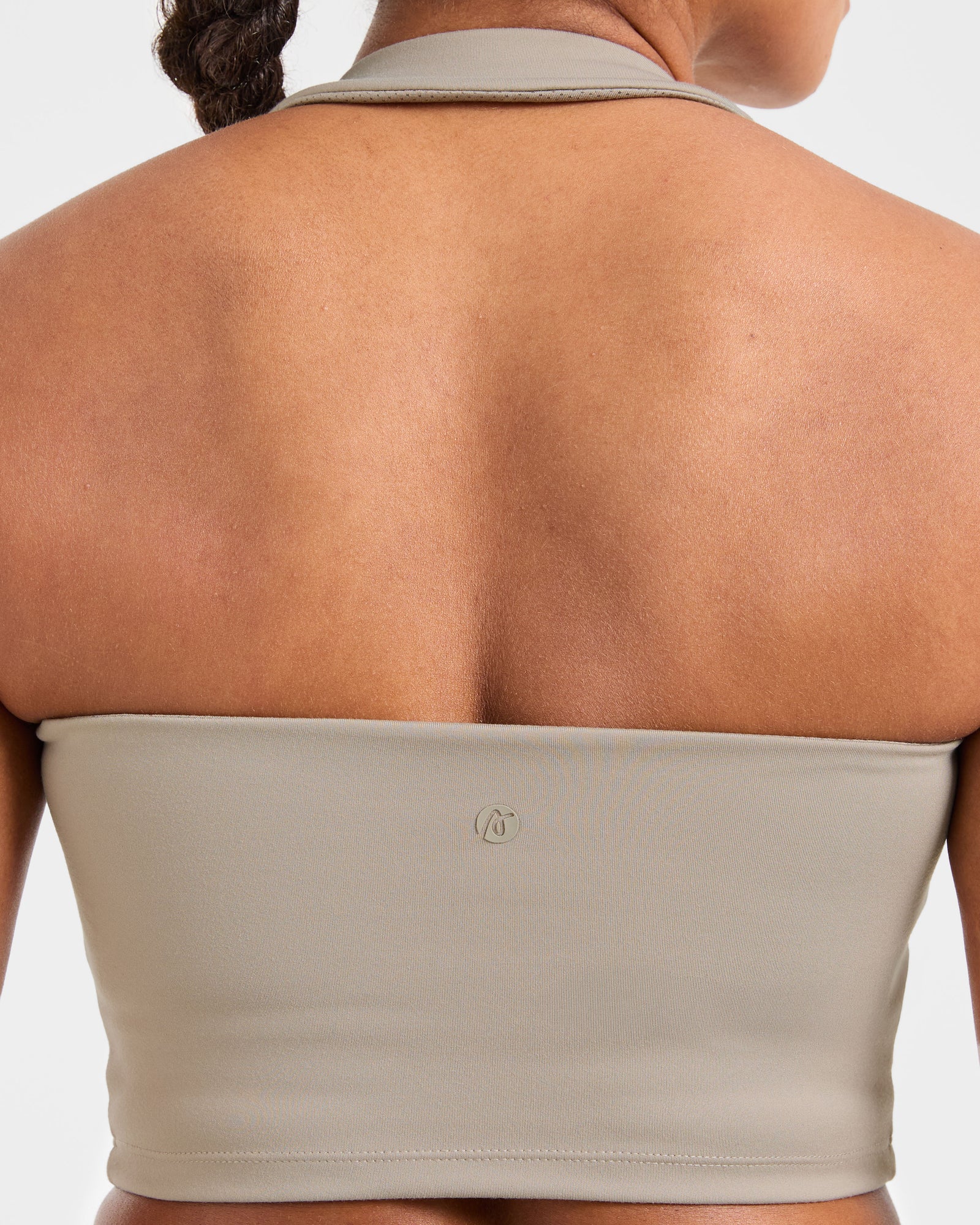 Staple Halterneck Crop Top - Muted Taupe