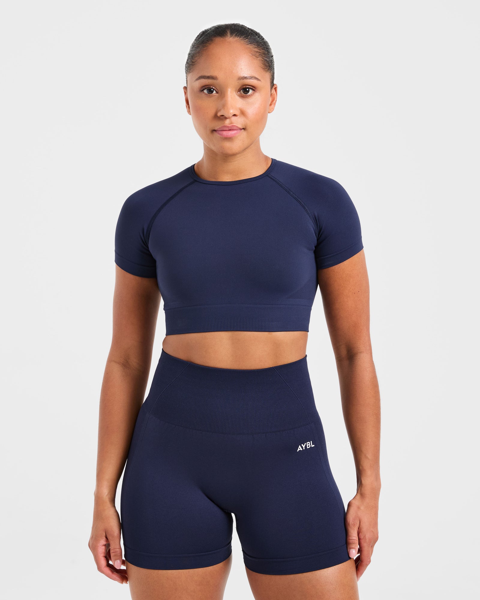 Empower Seamless Crop Top - Navy