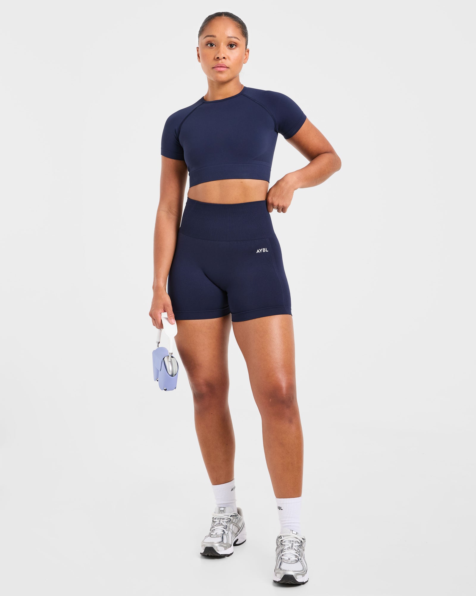 Empower Seamless Crop Top - Navy