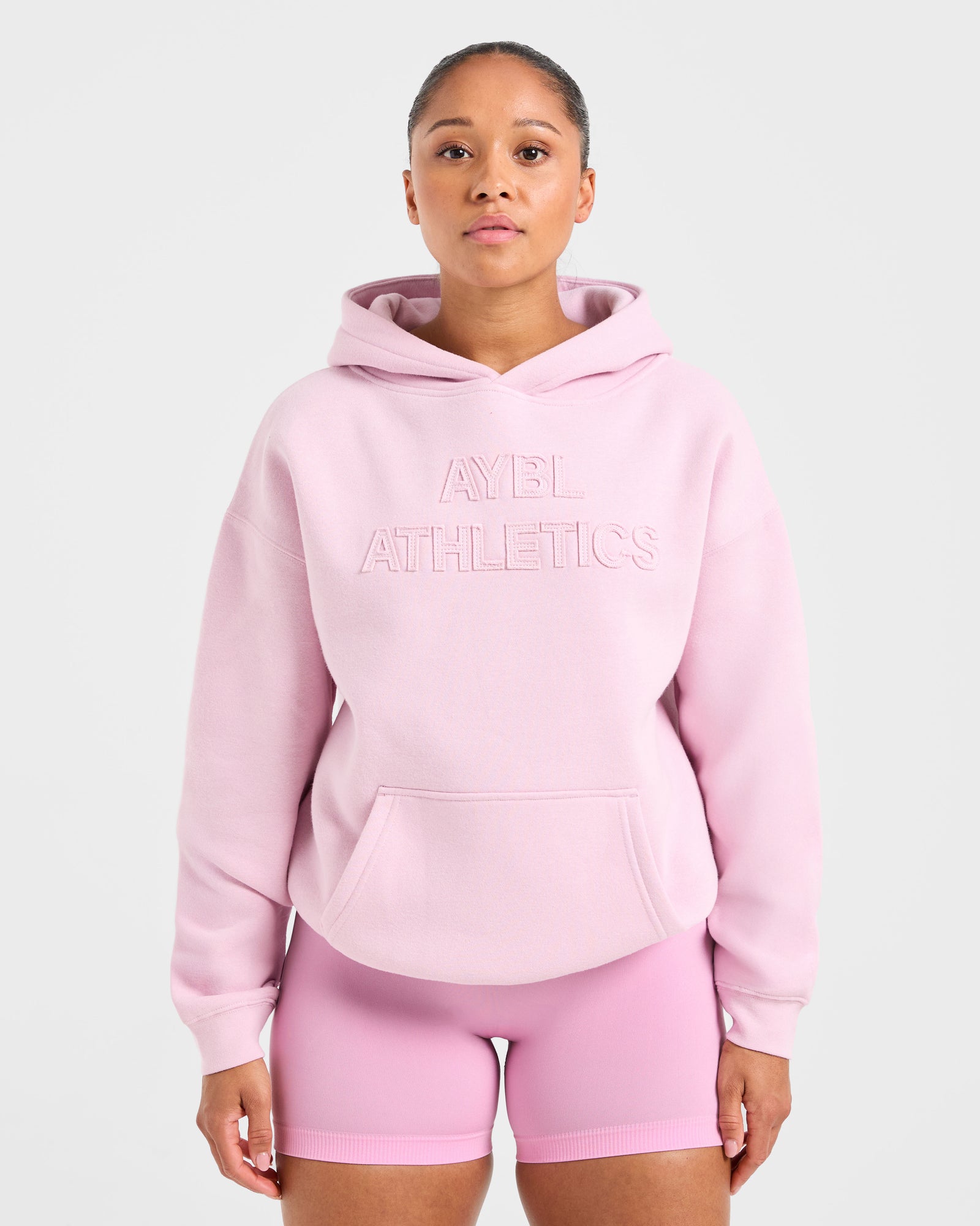 Athletics Applique Oversized Hoodie - Sugar Pink