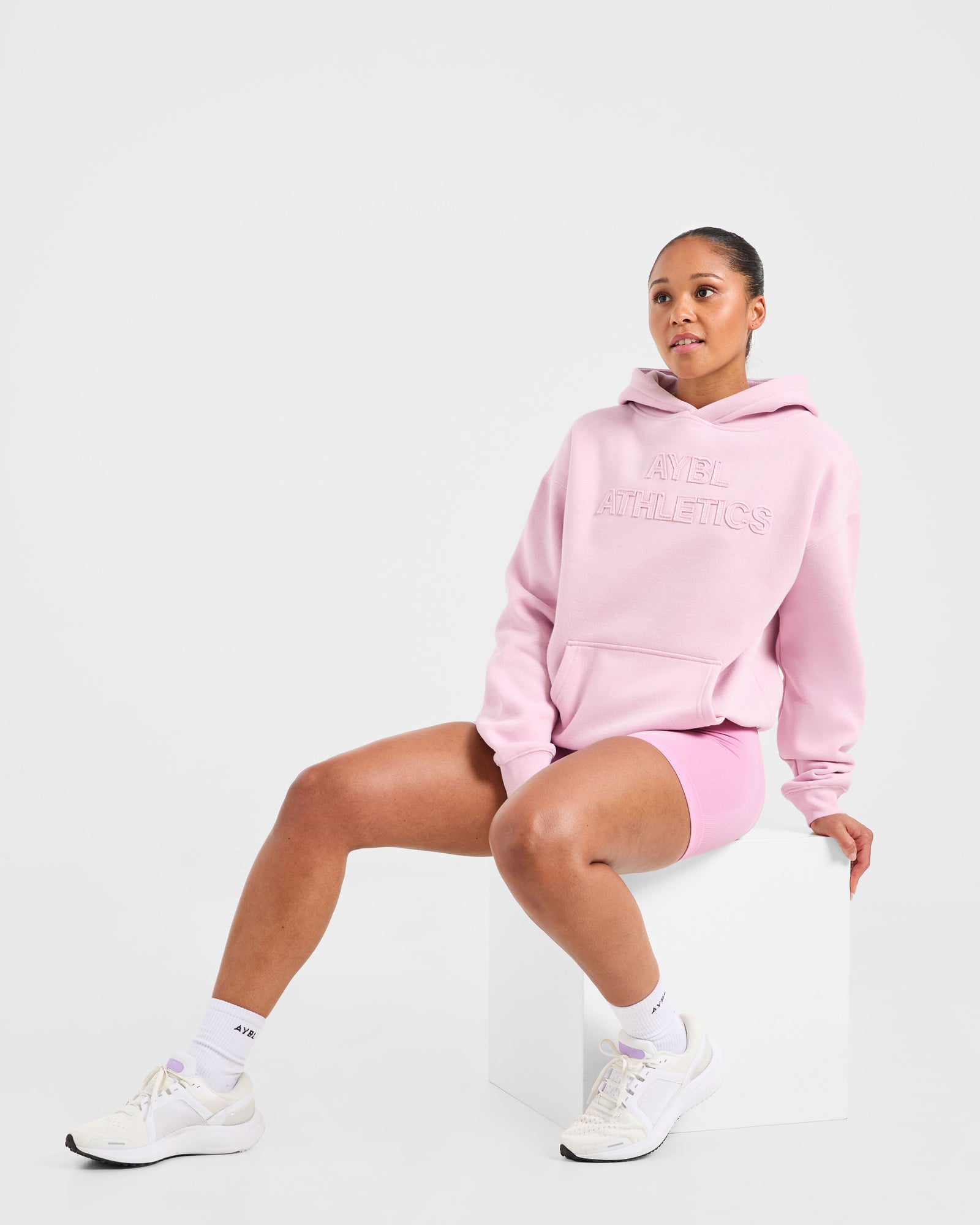 Athletics Applique Oversized Hoodie - Sugar Pink