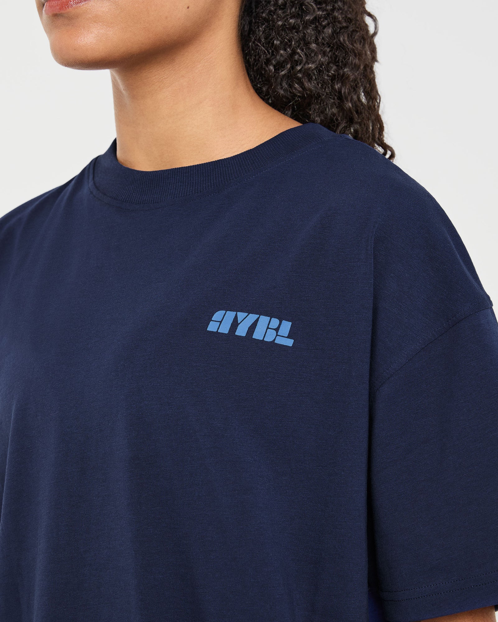 Athletics Retro Oversized T Shirt - Navy