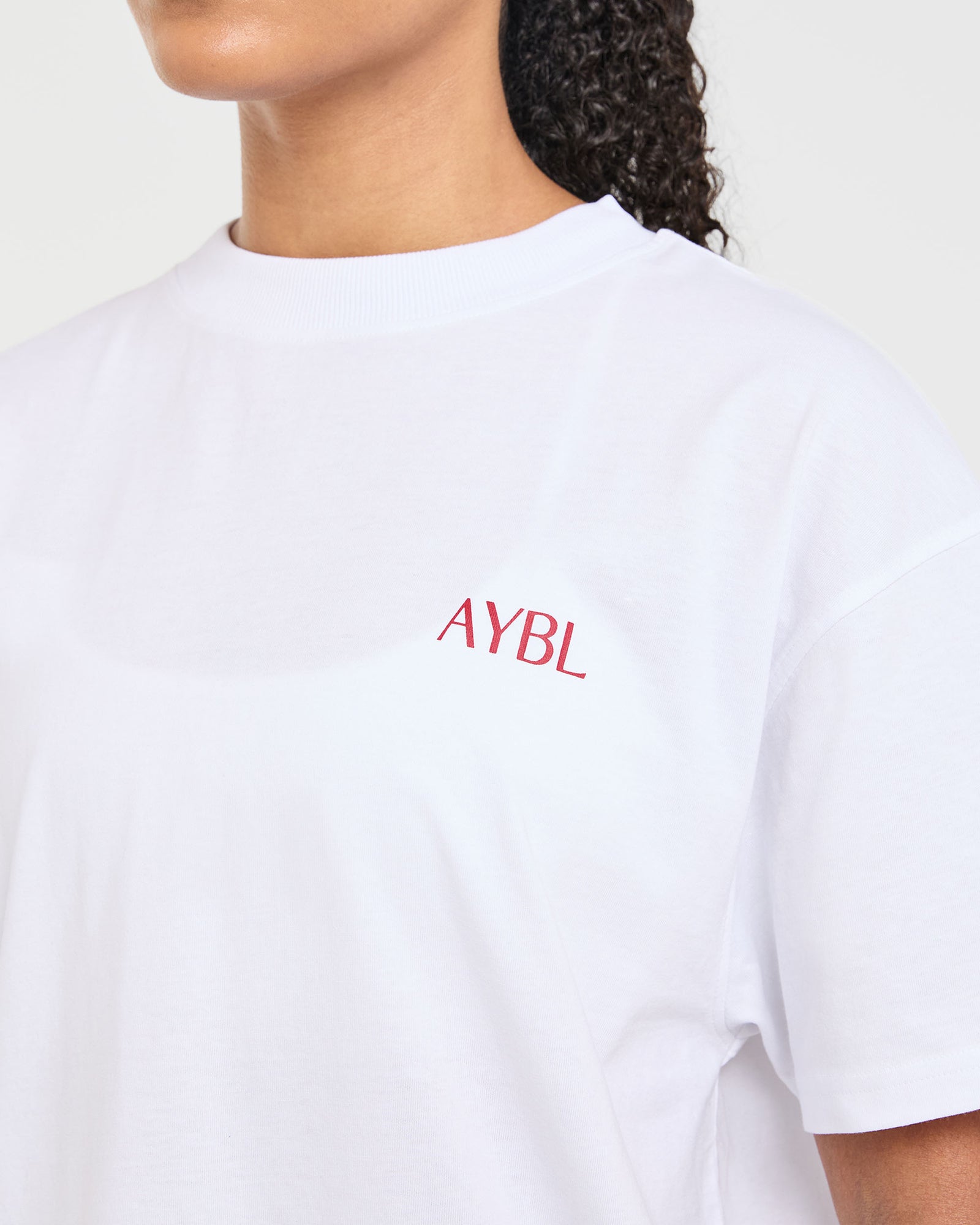 Strength Club Oversized T Shirt - White/Red