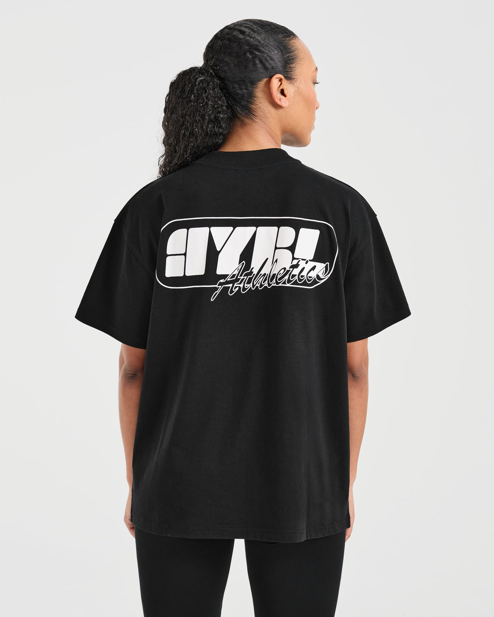 Athletics Retro Oversized T Shirt - Black