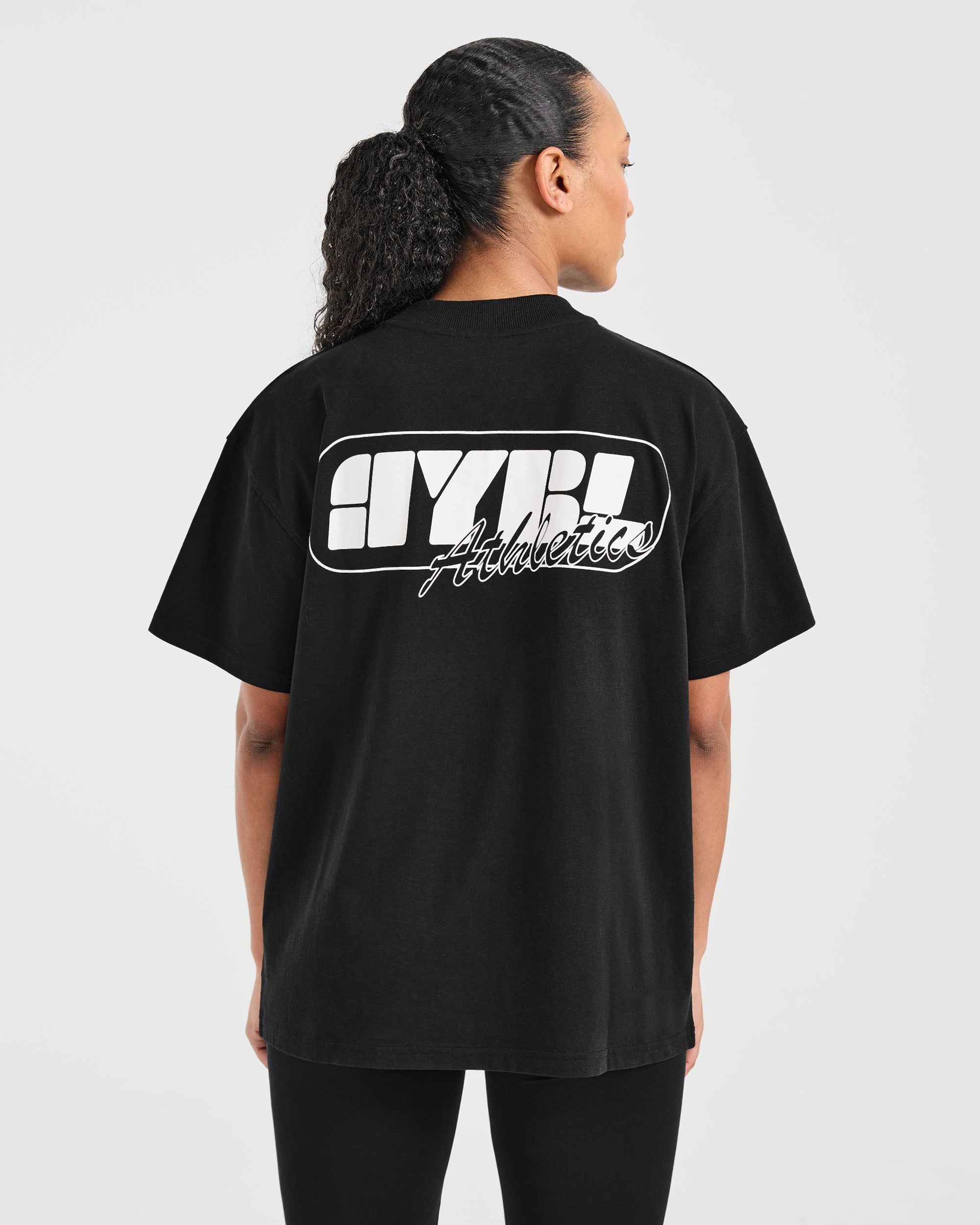 Athletics Retro Oversized T Shirt - Black