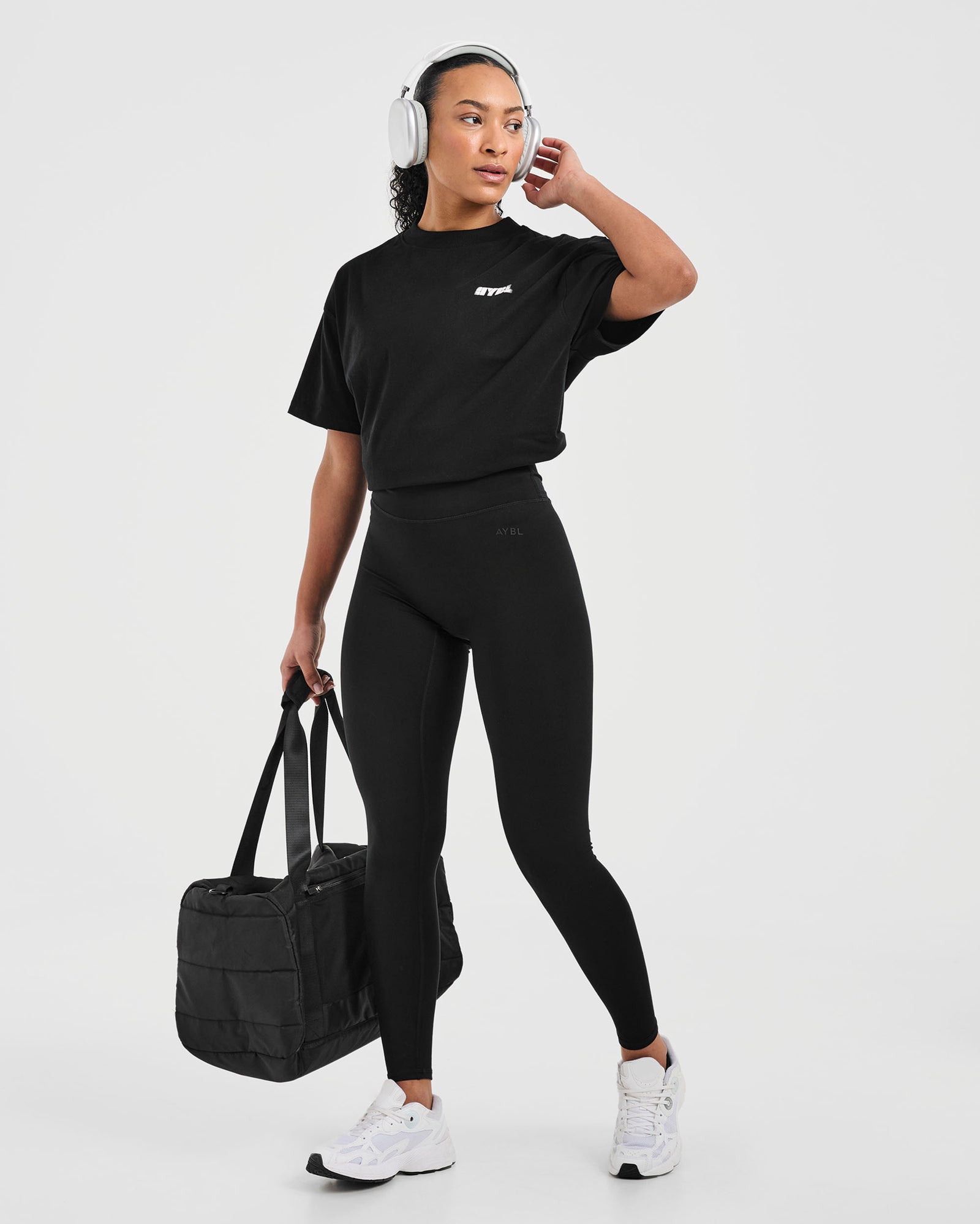 Athletics Retro Oversized T Shirt - Black