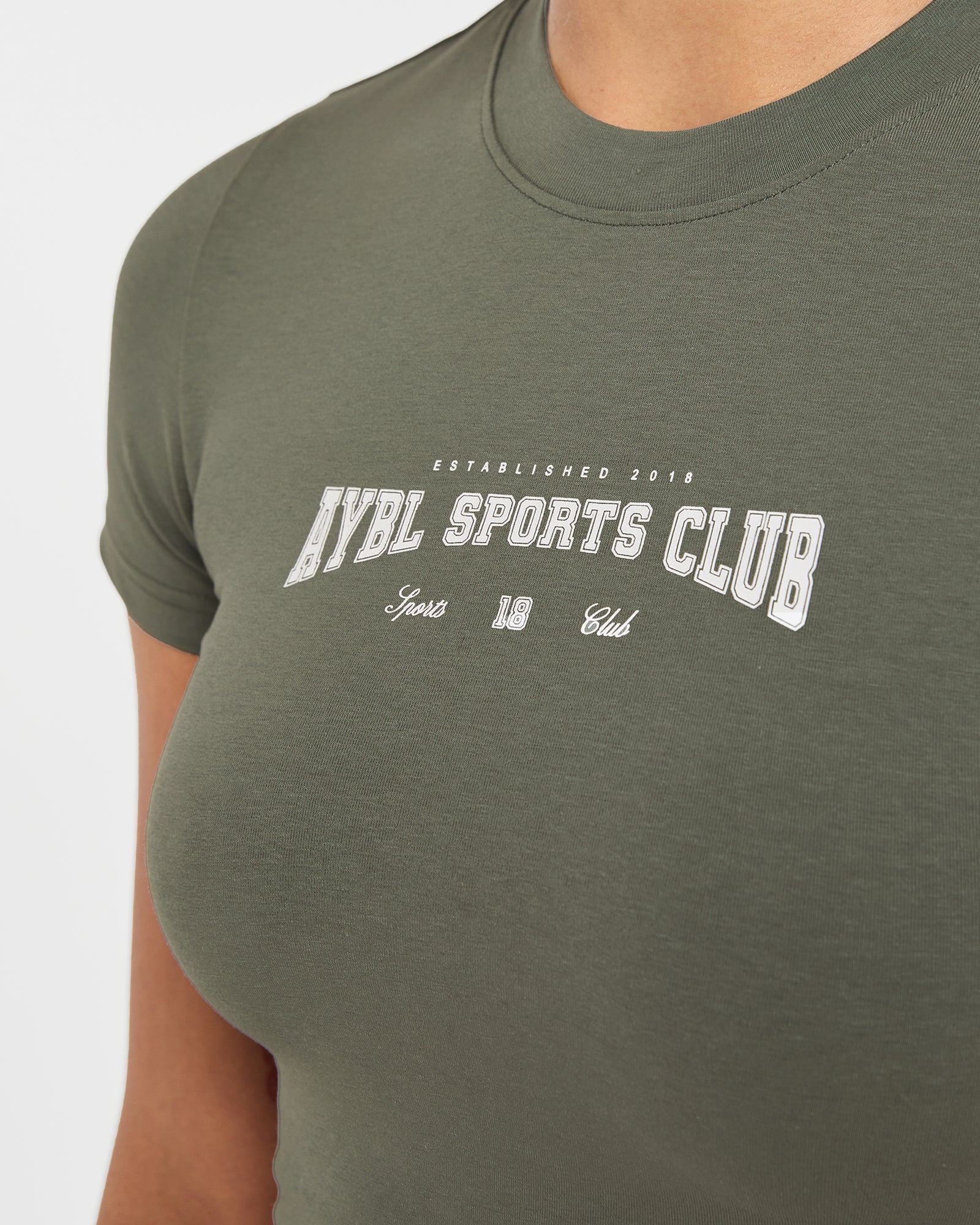 Sports Club Varsity Baby Tee - Forest Green