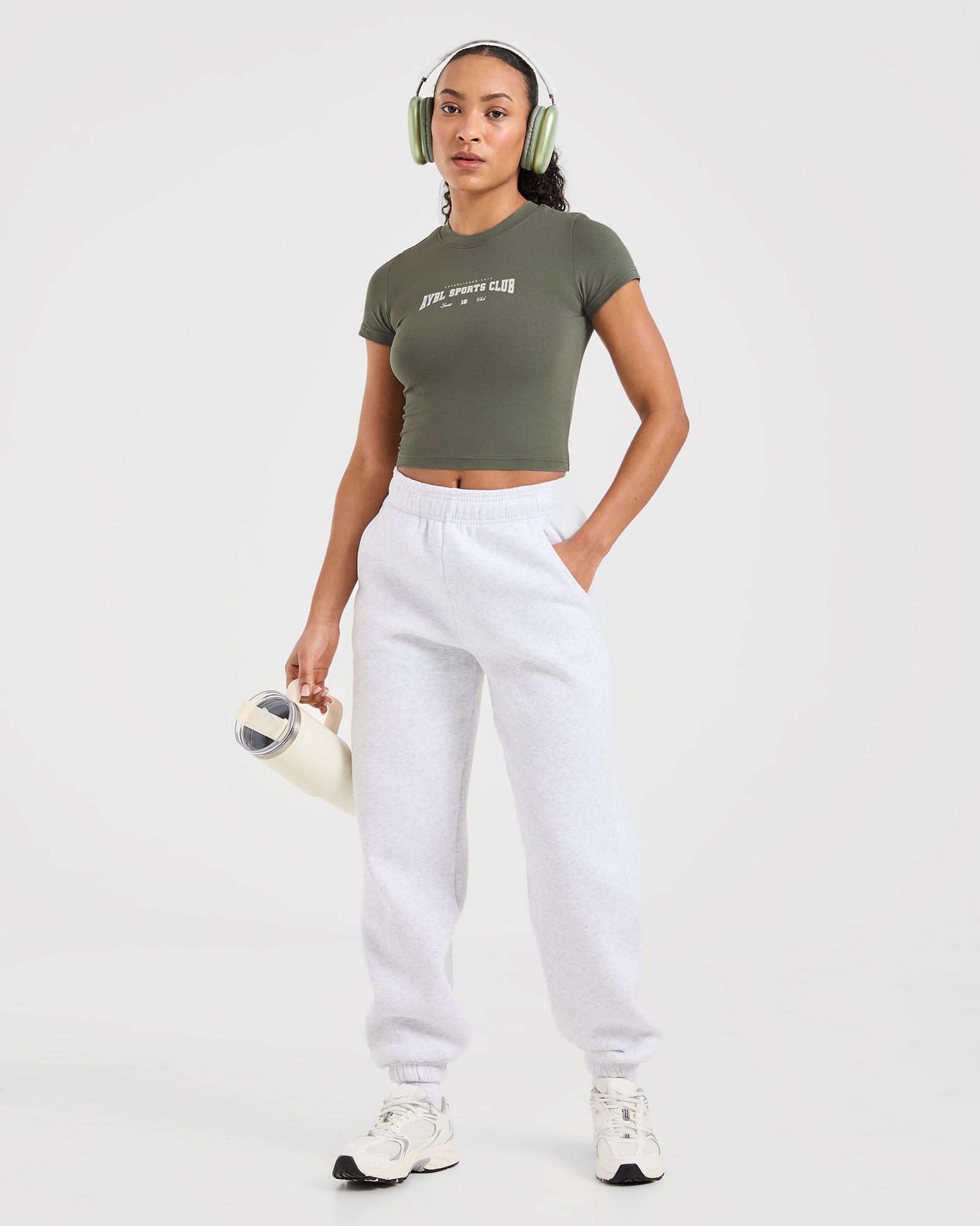 Sports Club Varsity Baby Tee - Forest Green