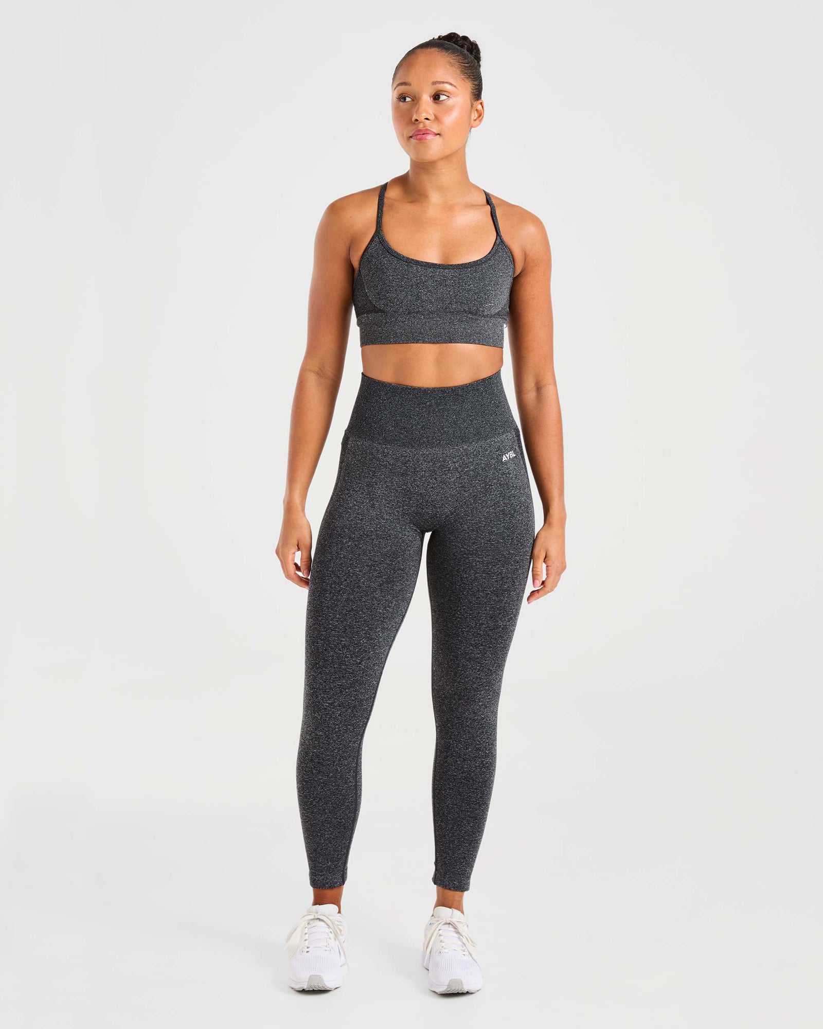 Empower Seamless Sports Bra - Black Marl - aybldev