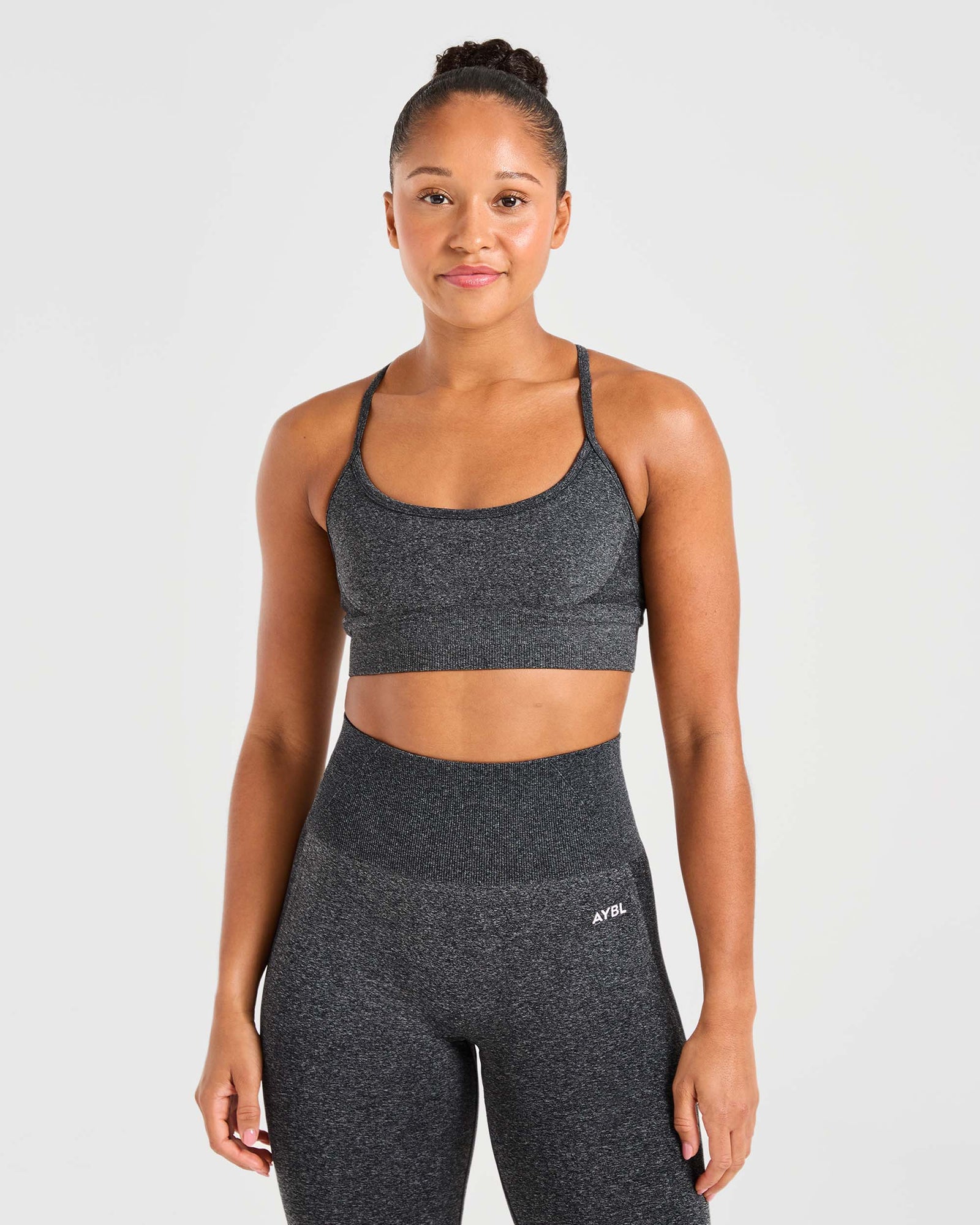Empower Seamless Sports Bra - Black Marl - aybldev