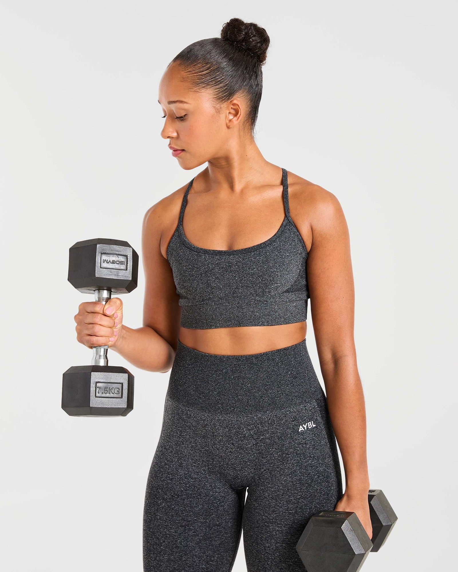 Empower Seamless Sports Bra - Black Marl - aybldev