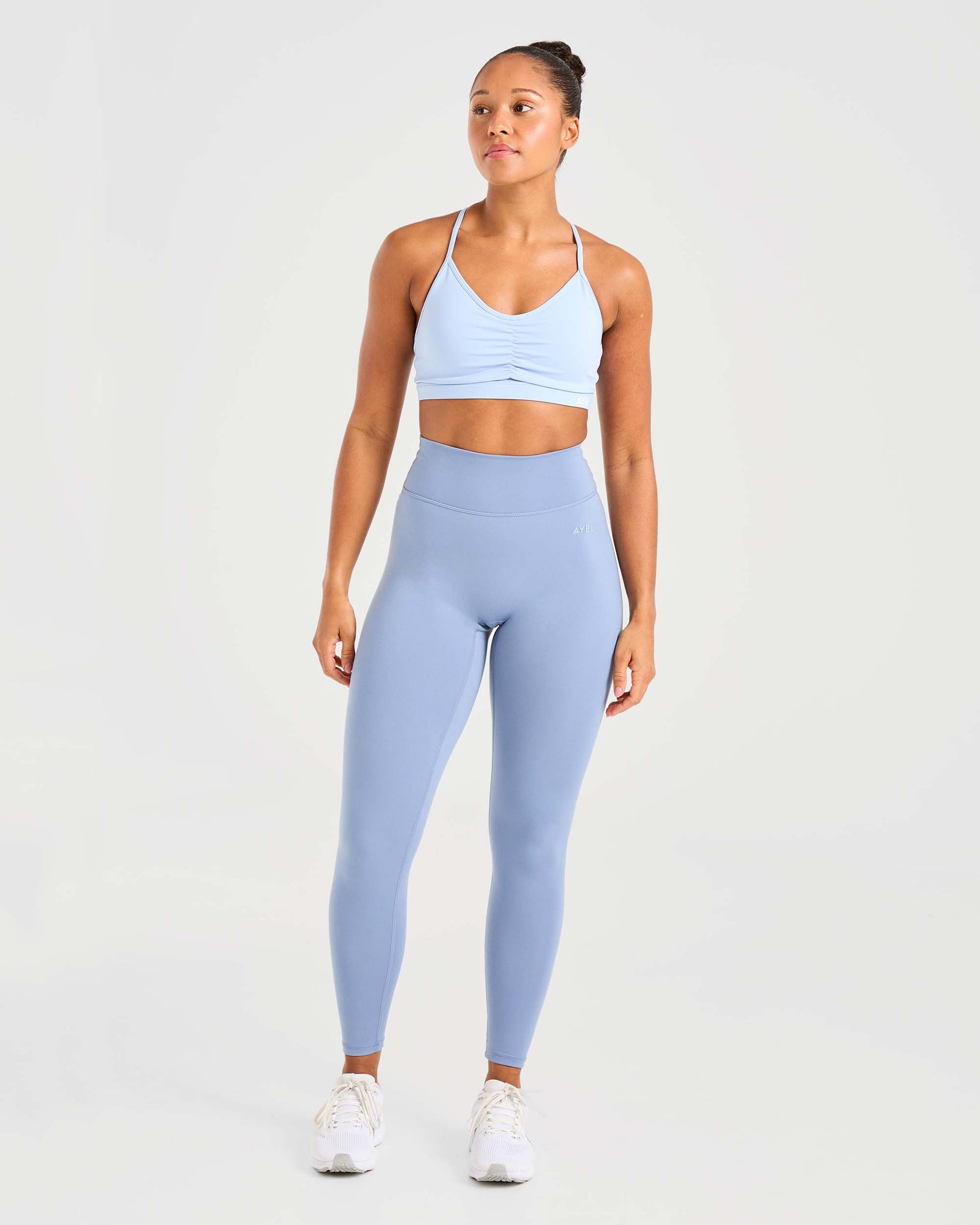 Essential Ruched Sports Bra - Powder Blue - aybldev