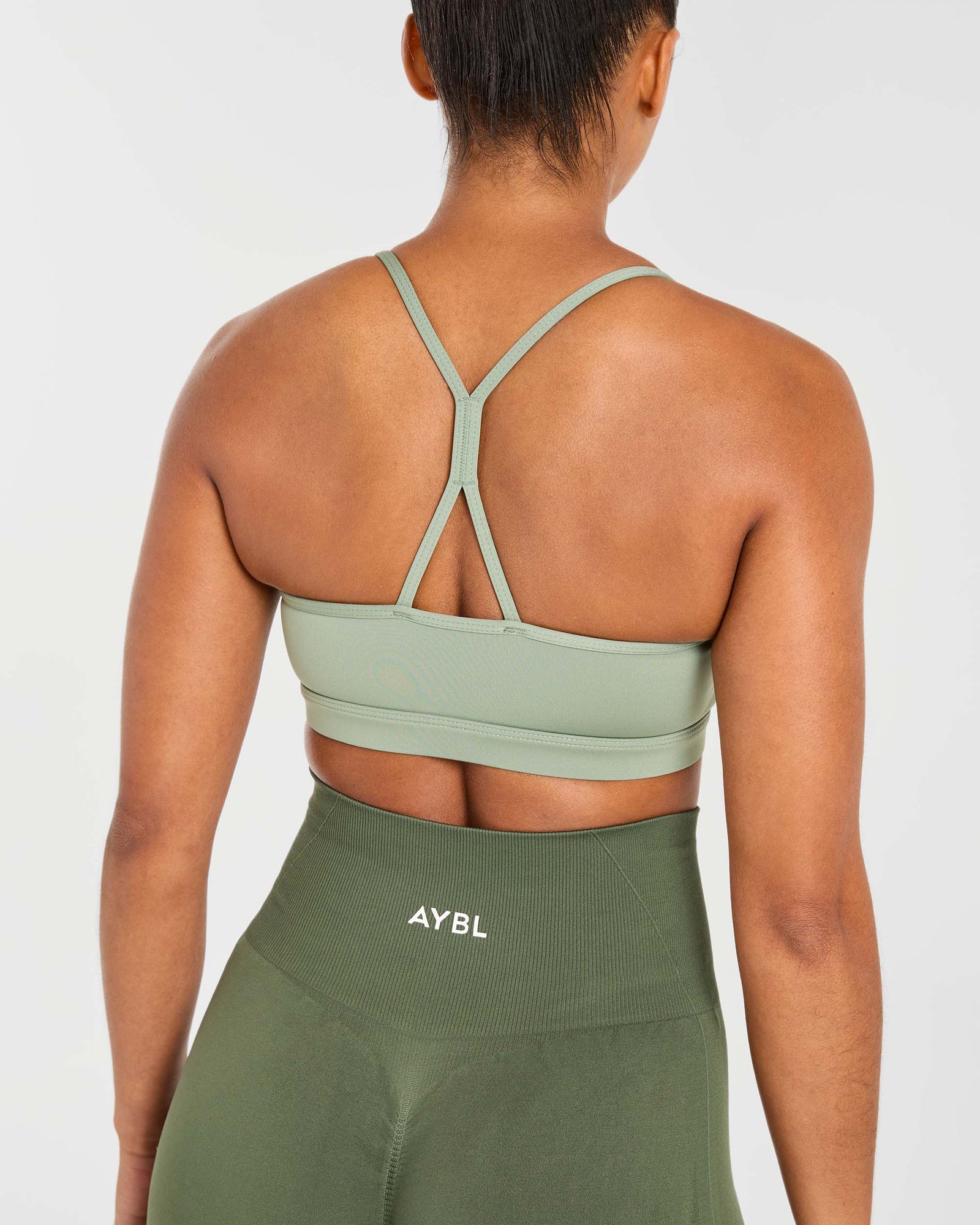 Essential Ruched Sports Bra - Olive Green - aybldev