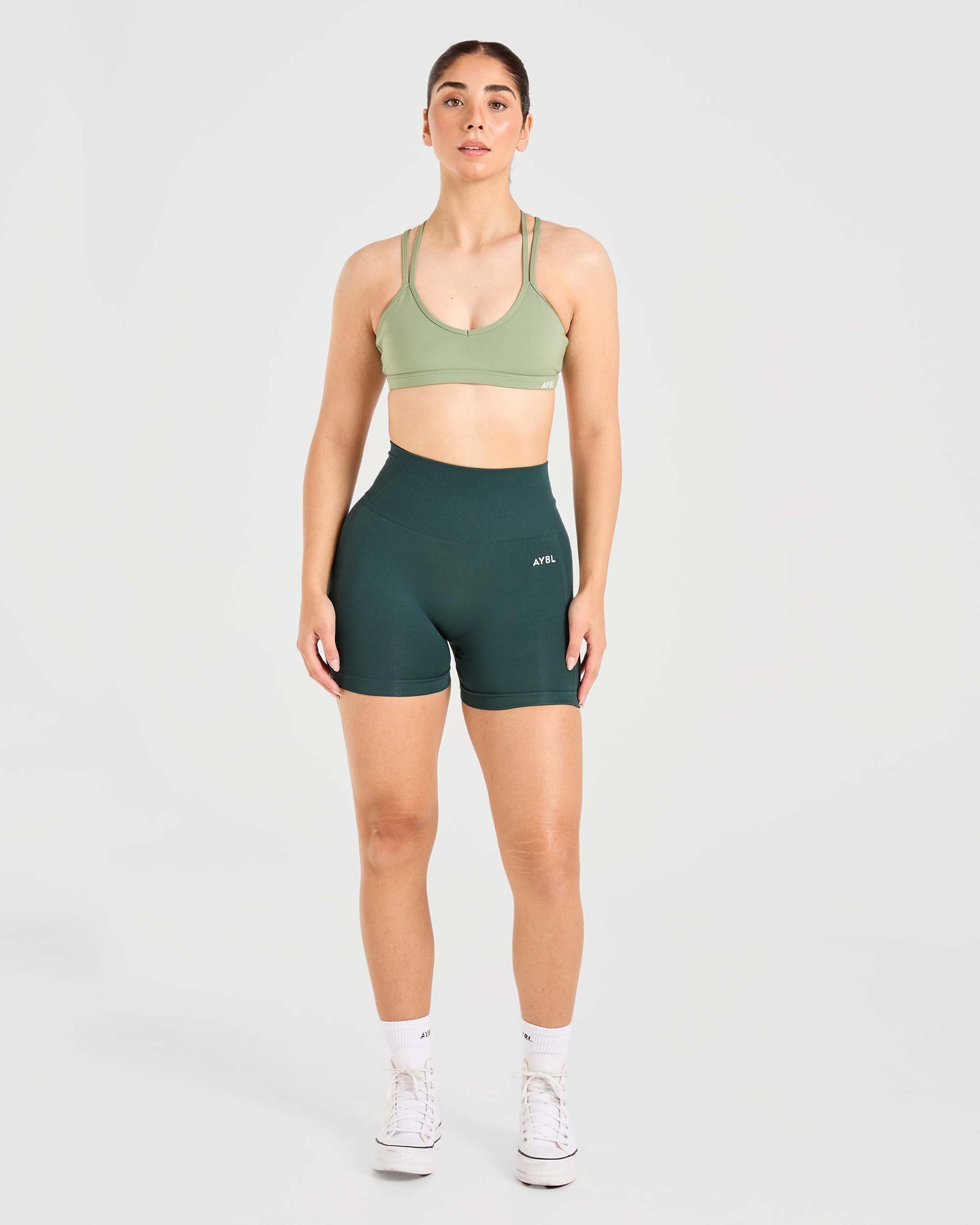Essential Strappy Sports Bra - Olive Green - aybldev