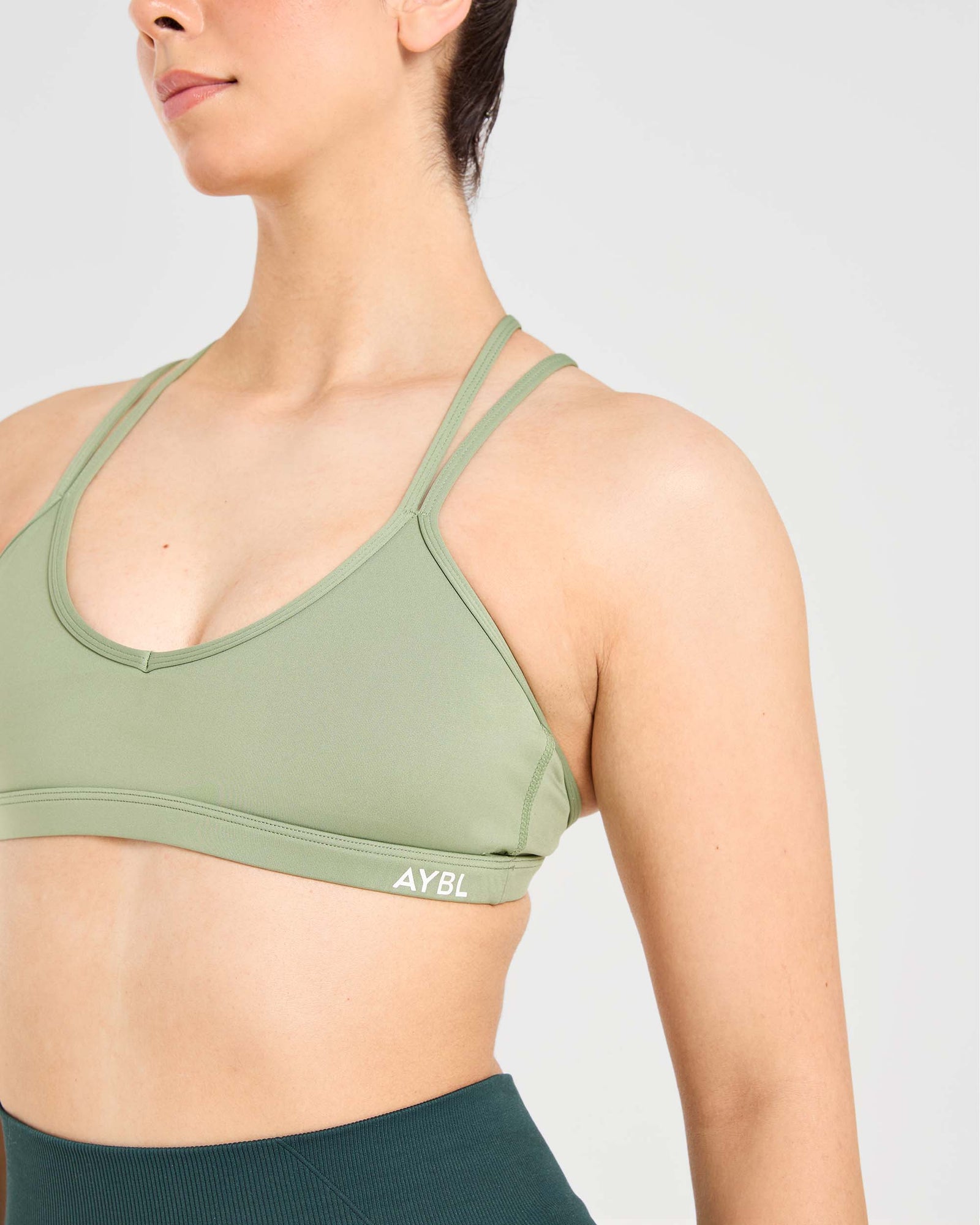 Essential Strappy Sports Bra - Olive Green - aybldev