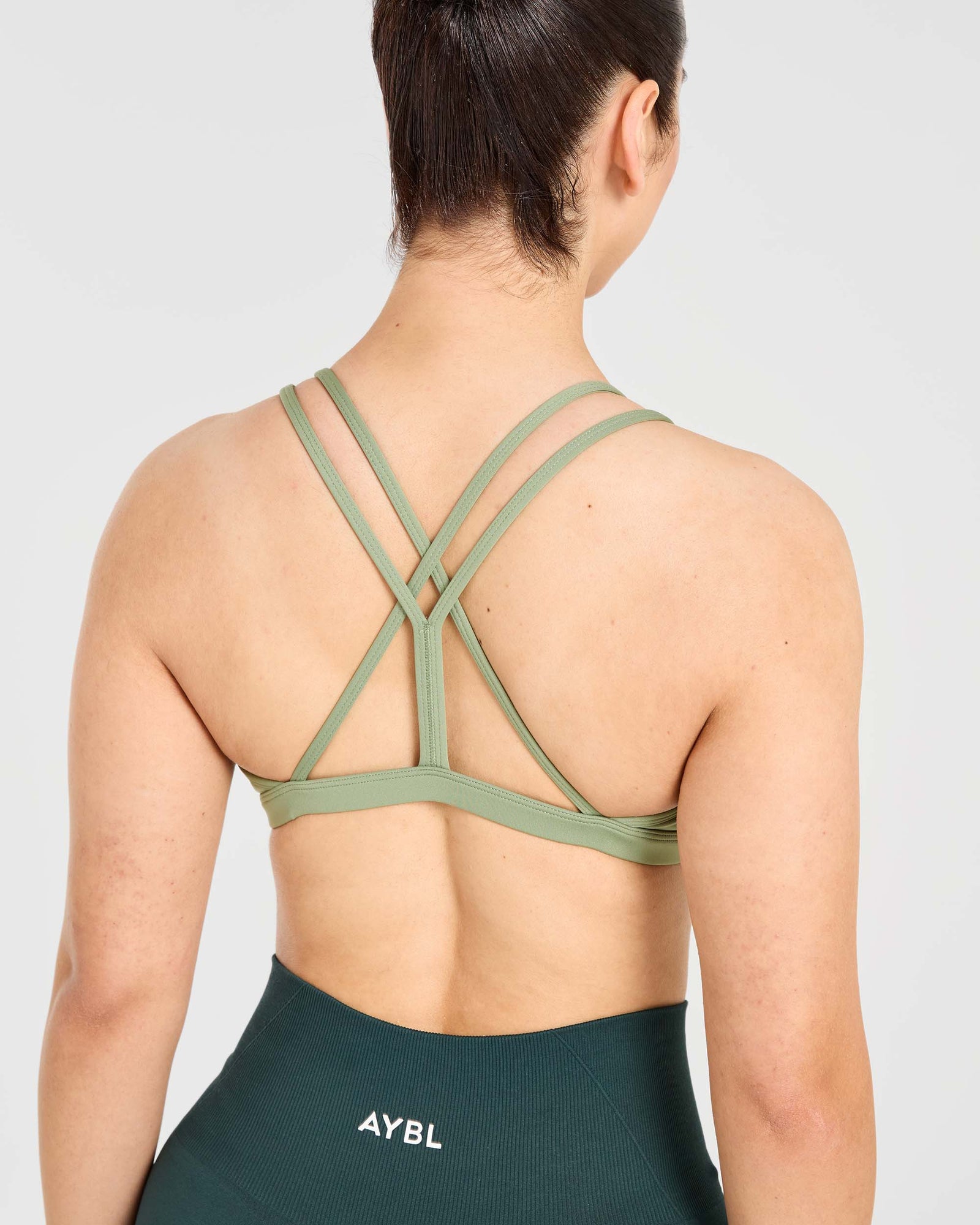 Essential Strappy Sports Bra - Olive Green - aybldev
