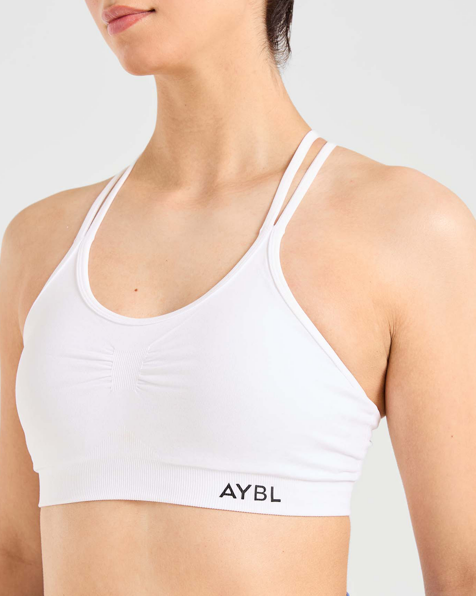 Essential Seamless Ruched Sports Bra - White - aybldev
