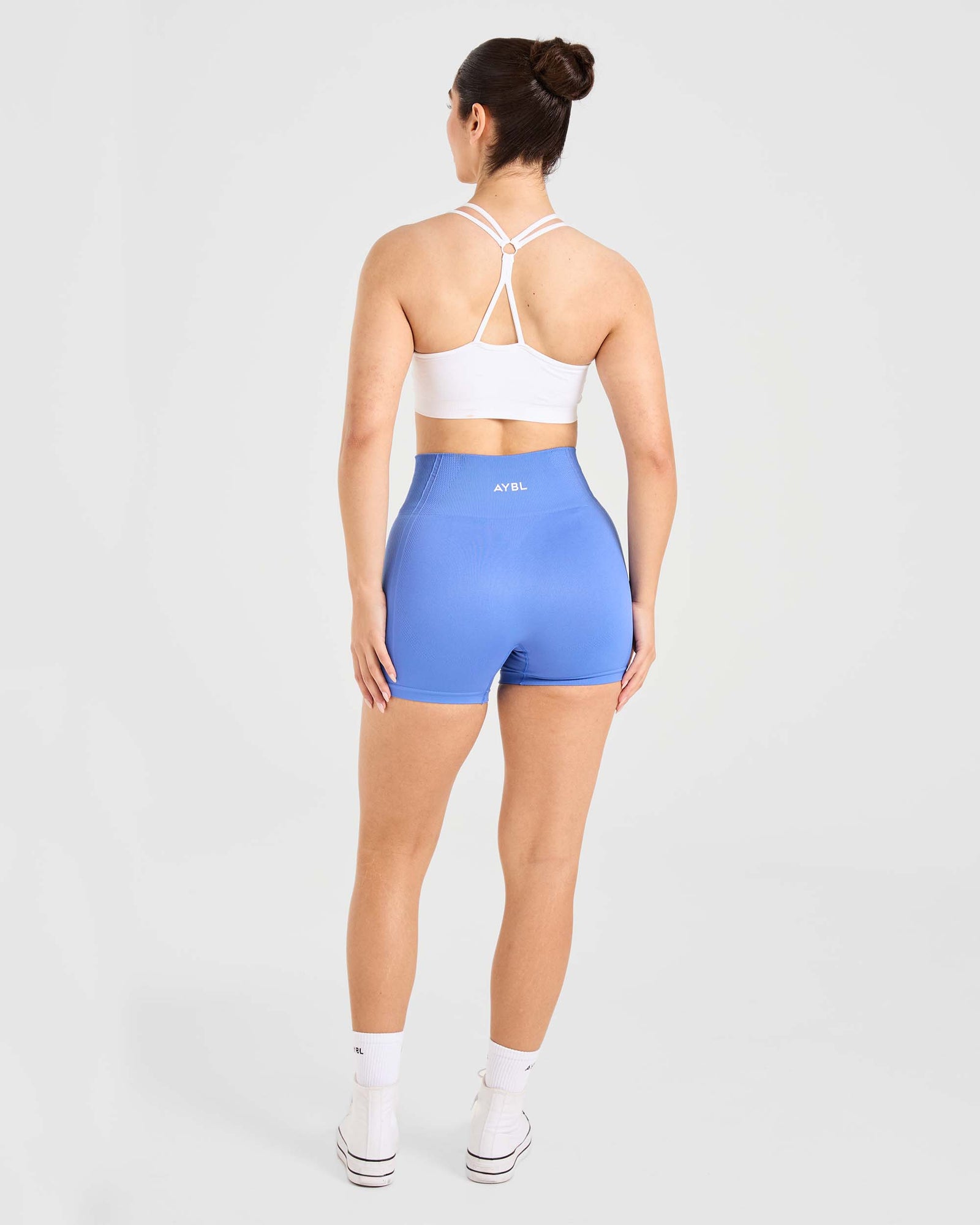 Essential Seamless Ruched Sports Bra - White - aybldev