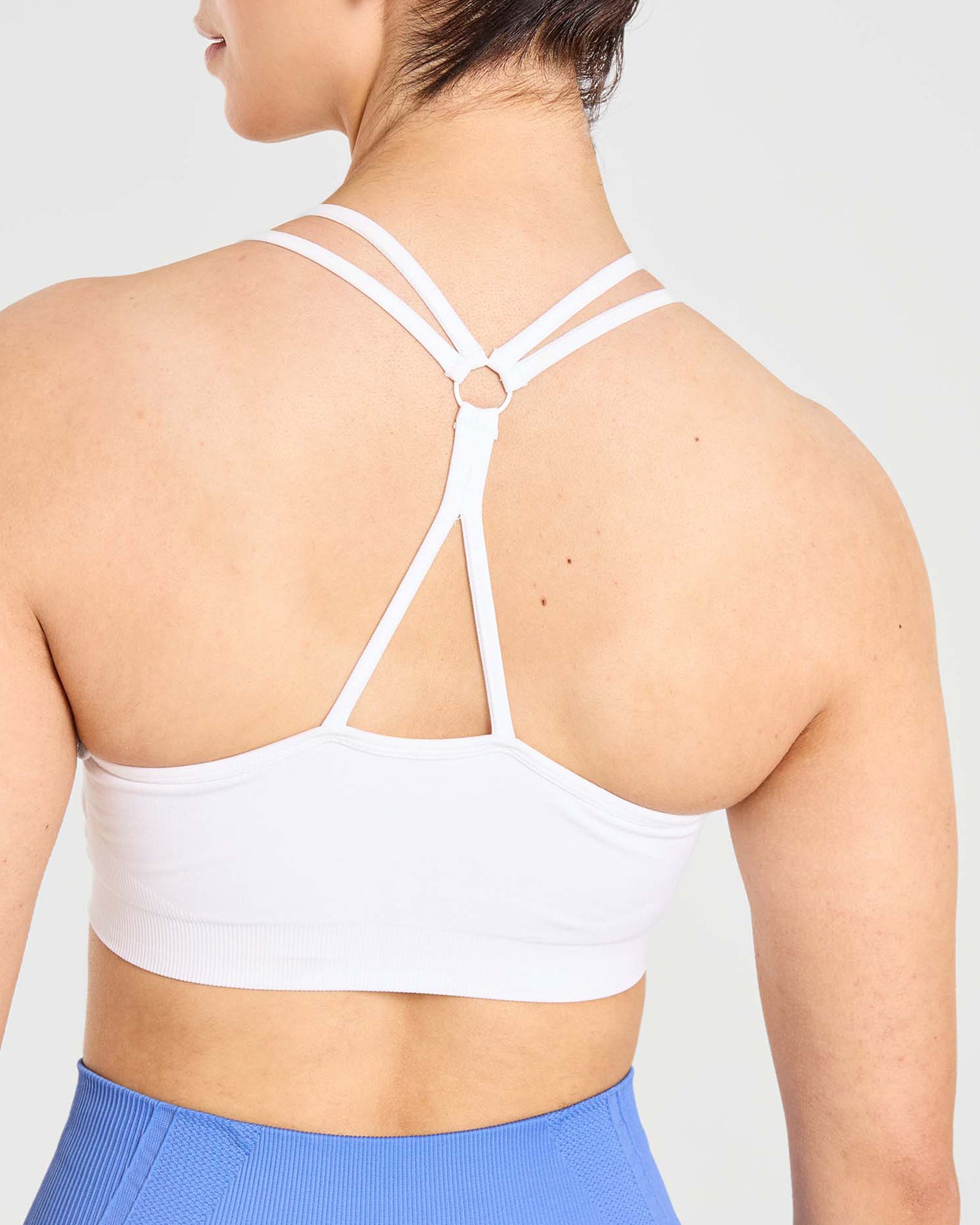 Essential Seamless Ruched Sports Bra - White - aybldev