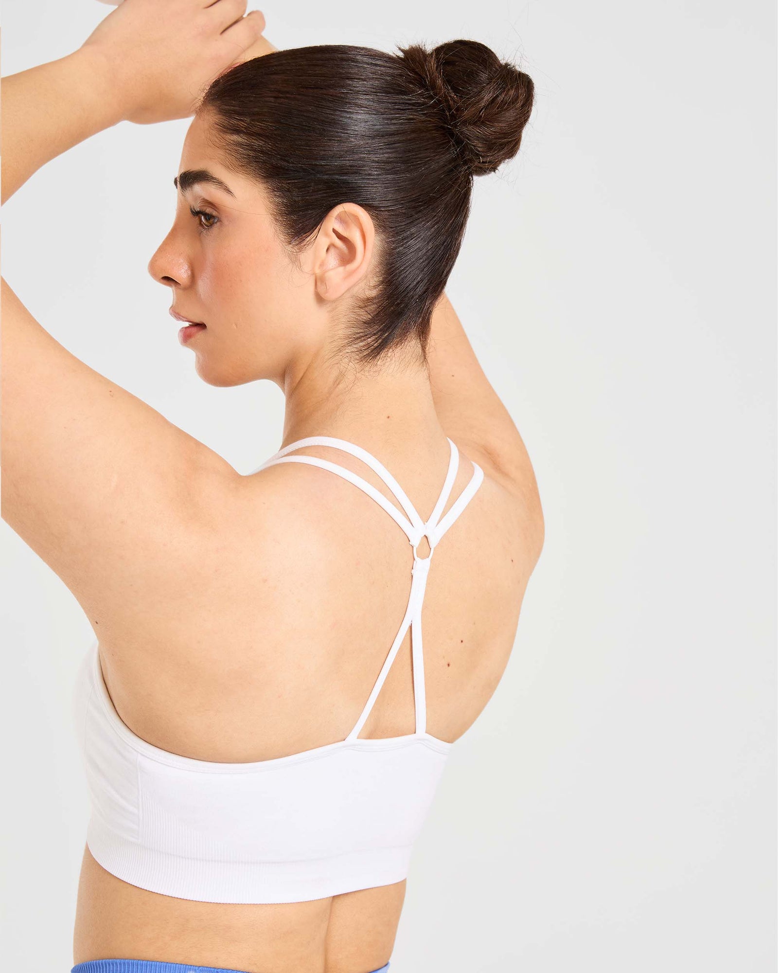 Essential Seamless Ruched Sports Bra - White - aybldev