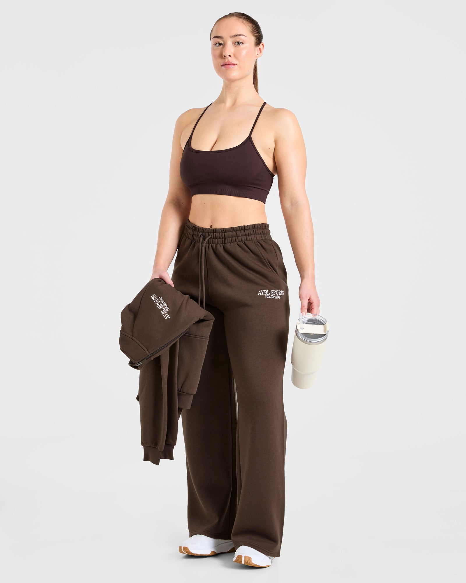 Sports Collective Oversized Straight Leg Joggers - Brown