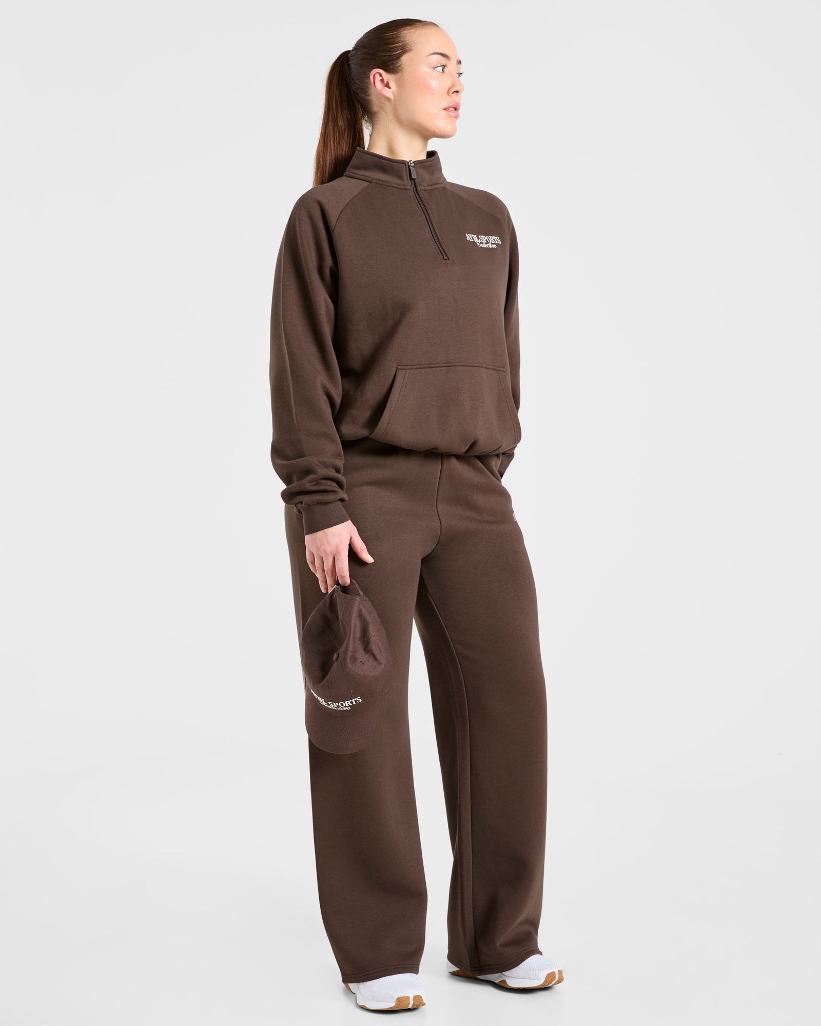 Sports Collective Oversized 1/4 Zip Pullover - Brown