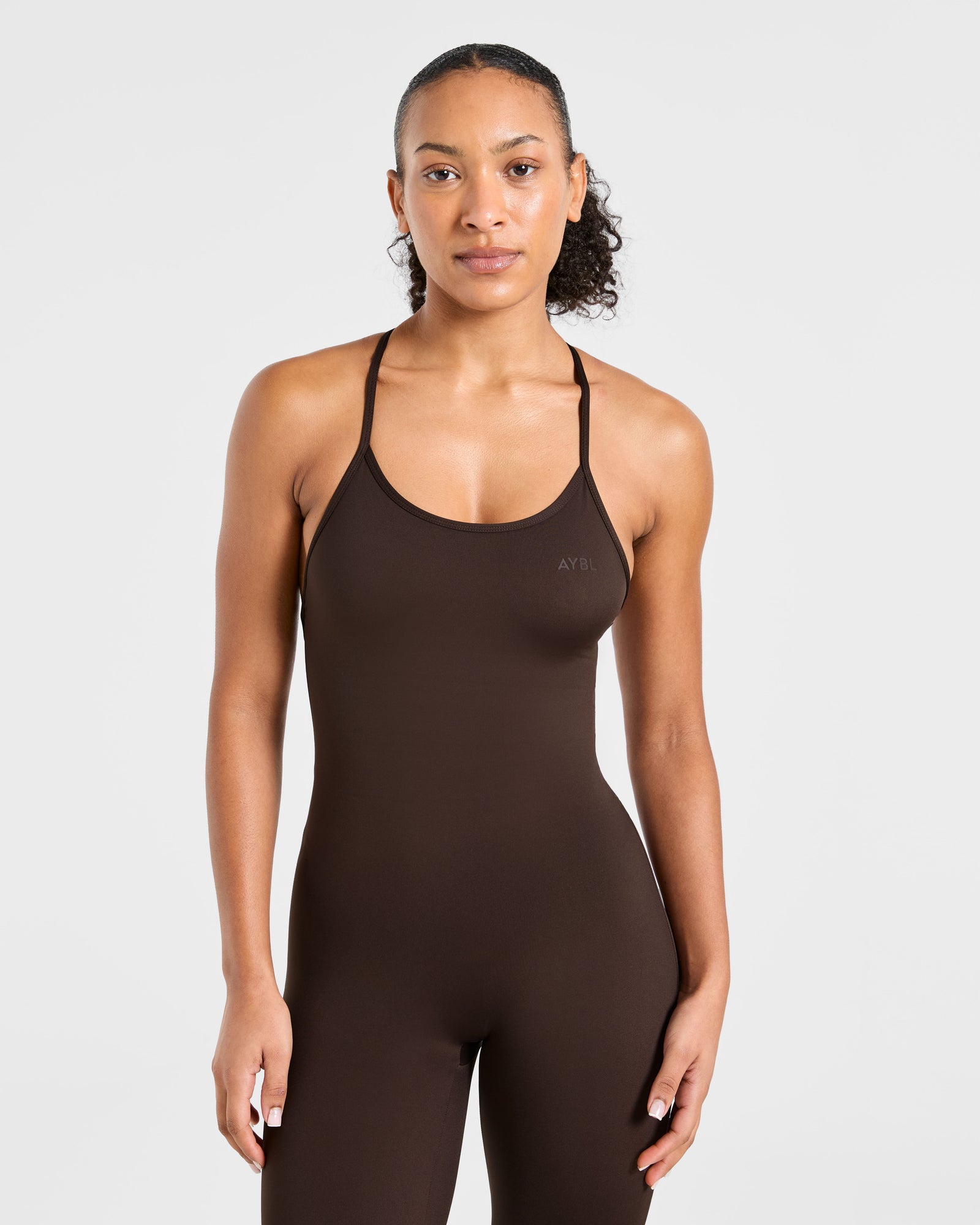 Sculpt Backless Flared All In One - Deep Cocoa Brown
