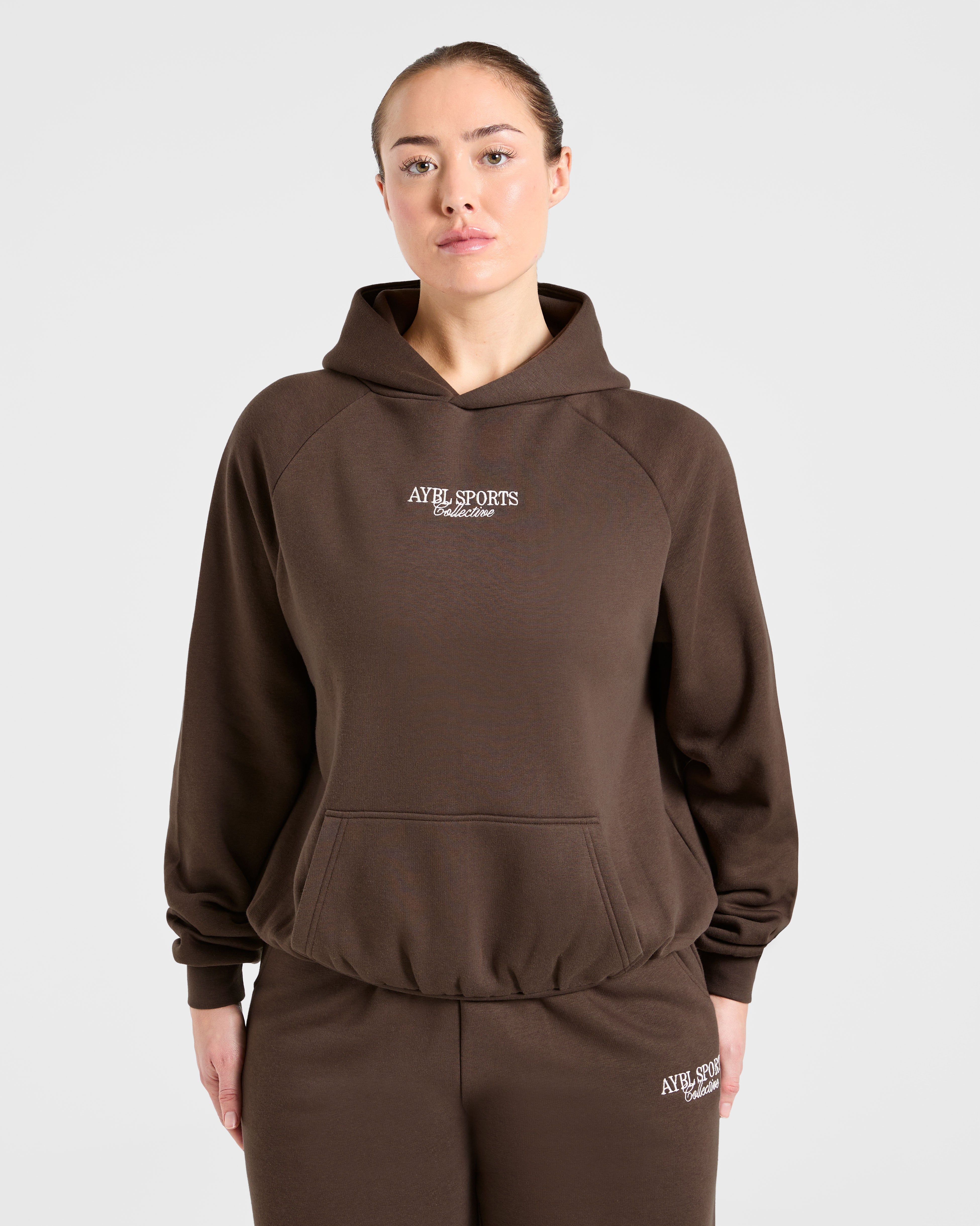 Sports Collective Oversized Hoodie - Brown