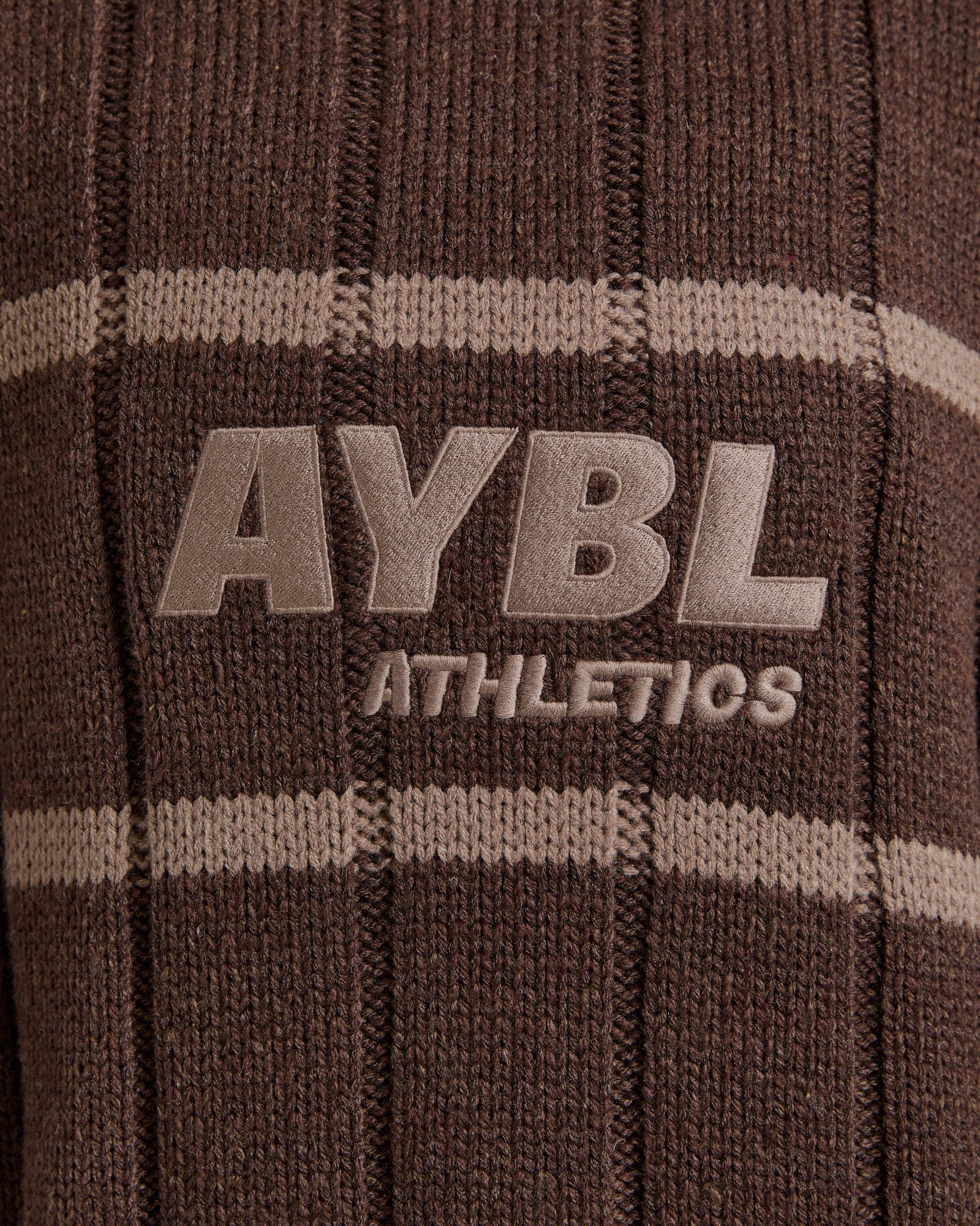 Athletics Oversized Knitted Hoodie - Brown